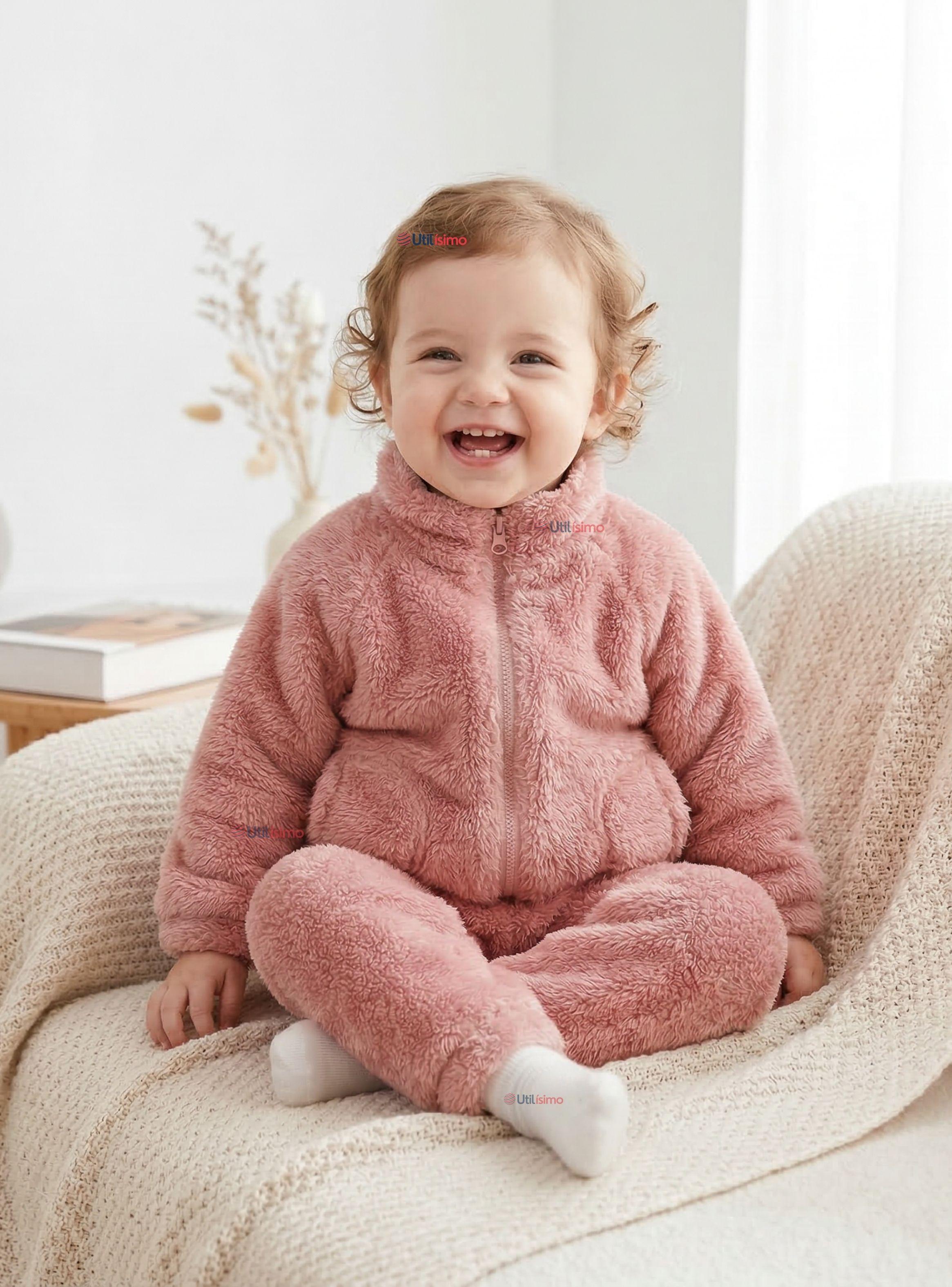 Conjunto 2 Piezas Buzo Polerón Pantalón Bebe Niña Poliéster Pink-0