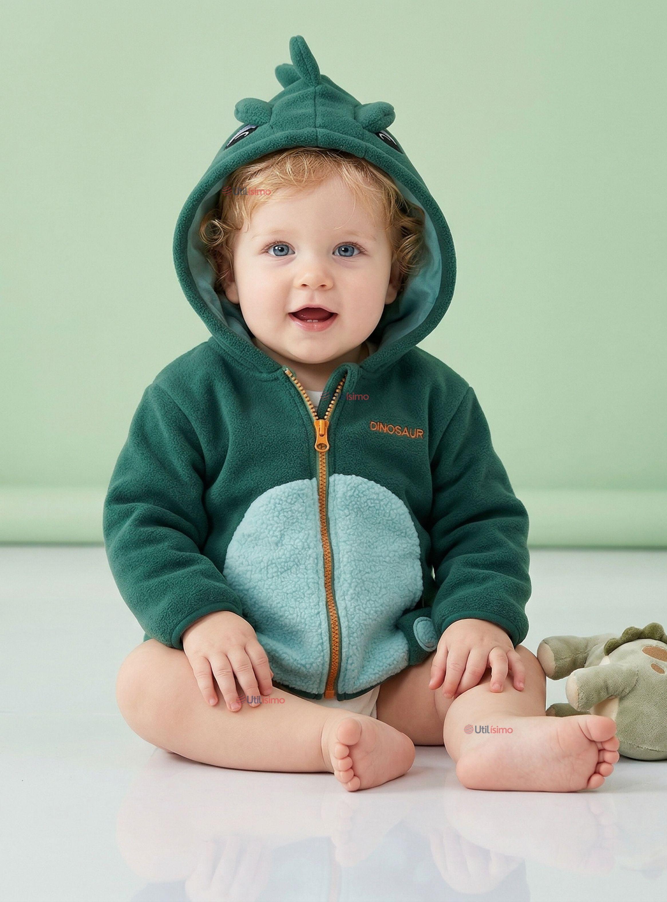 Polerón Polar Con Capucha Invierno Bebé Niño Dinosaur-0