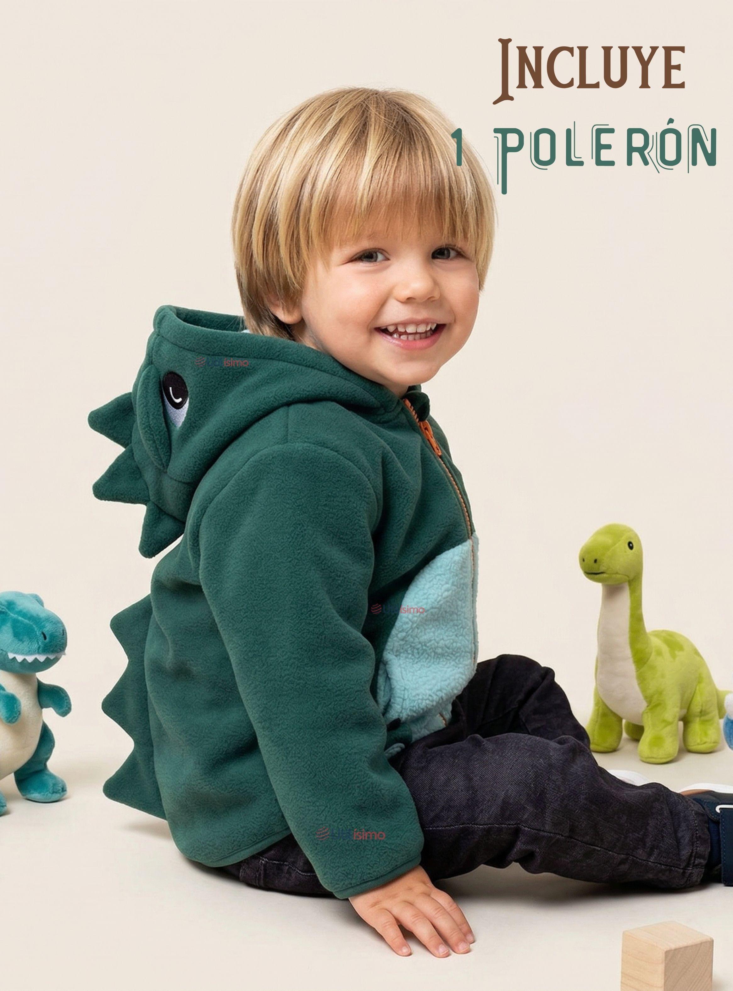 Polerón Polar Con Capucha Invierno Bebé Niño Dinosaur-2