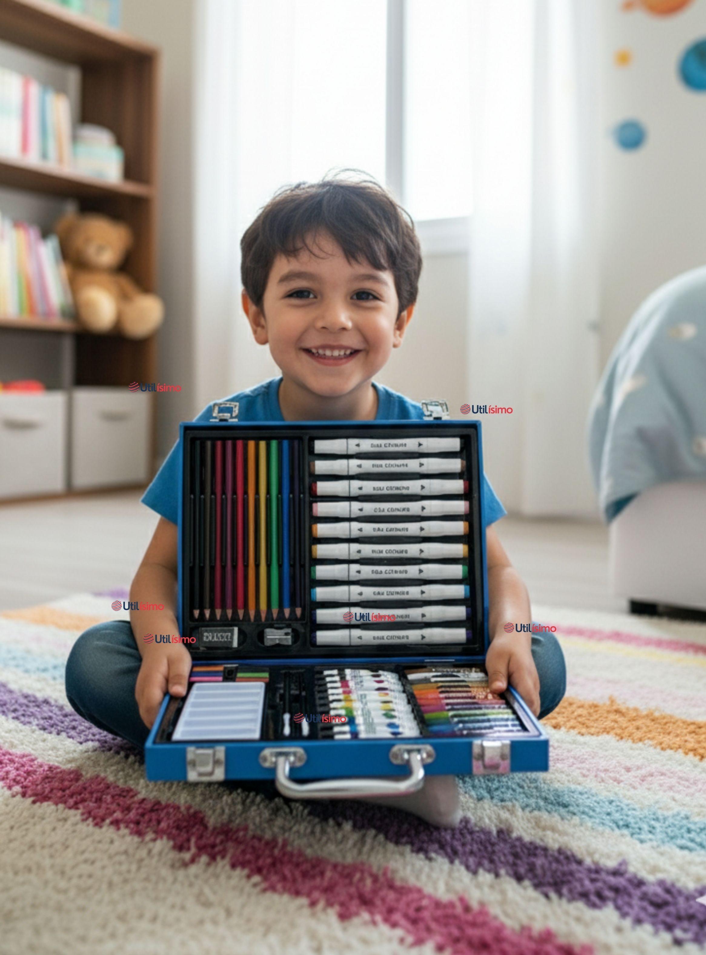 Maletín Set De Arte 53 Piezas Estuche Para Dibujar Pintar y Crear para Niños-0