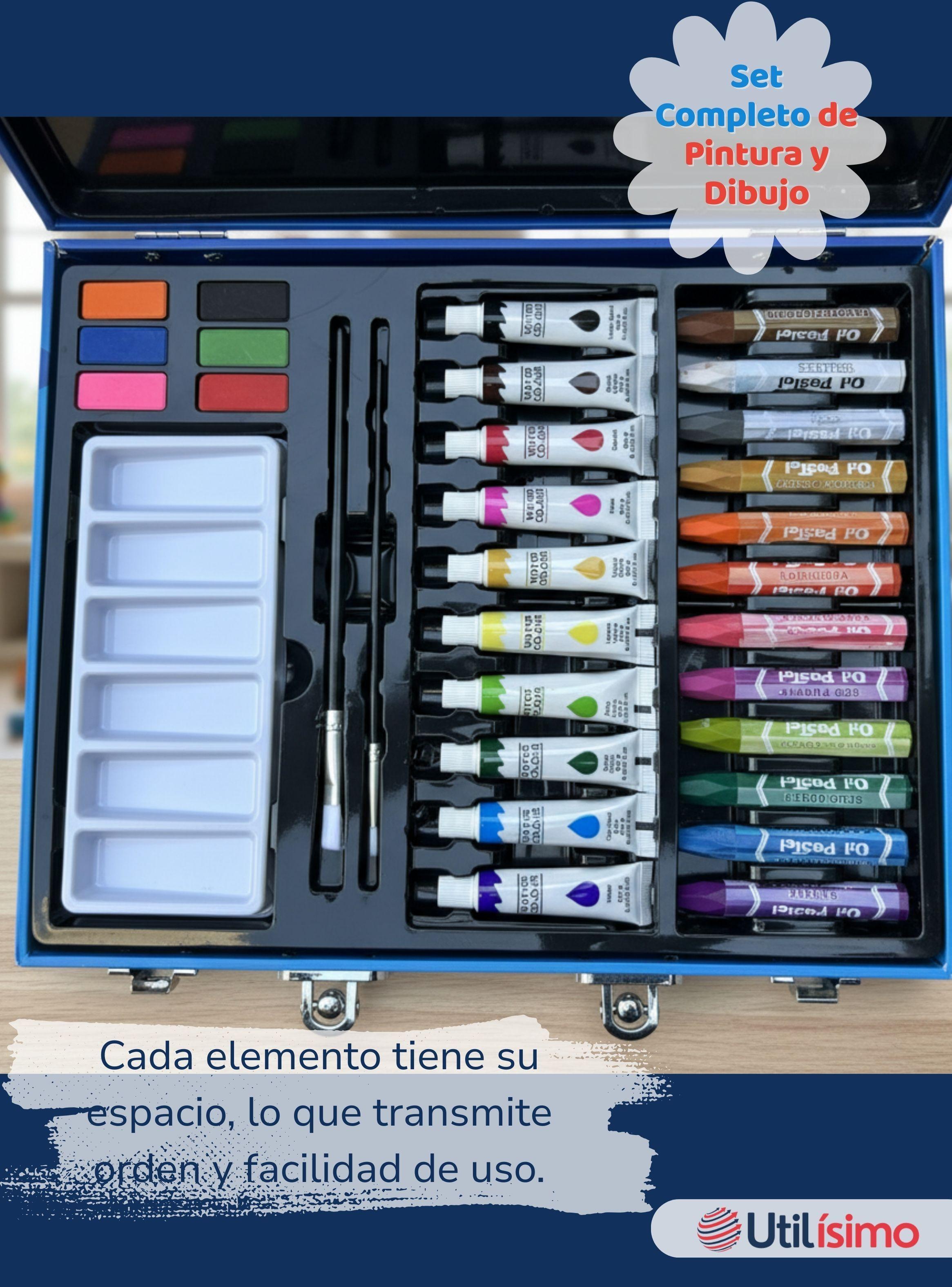 Maletín Set De Arte 53 Piezas Estuche Para Dibujar Pintar y Crear para Niños-6