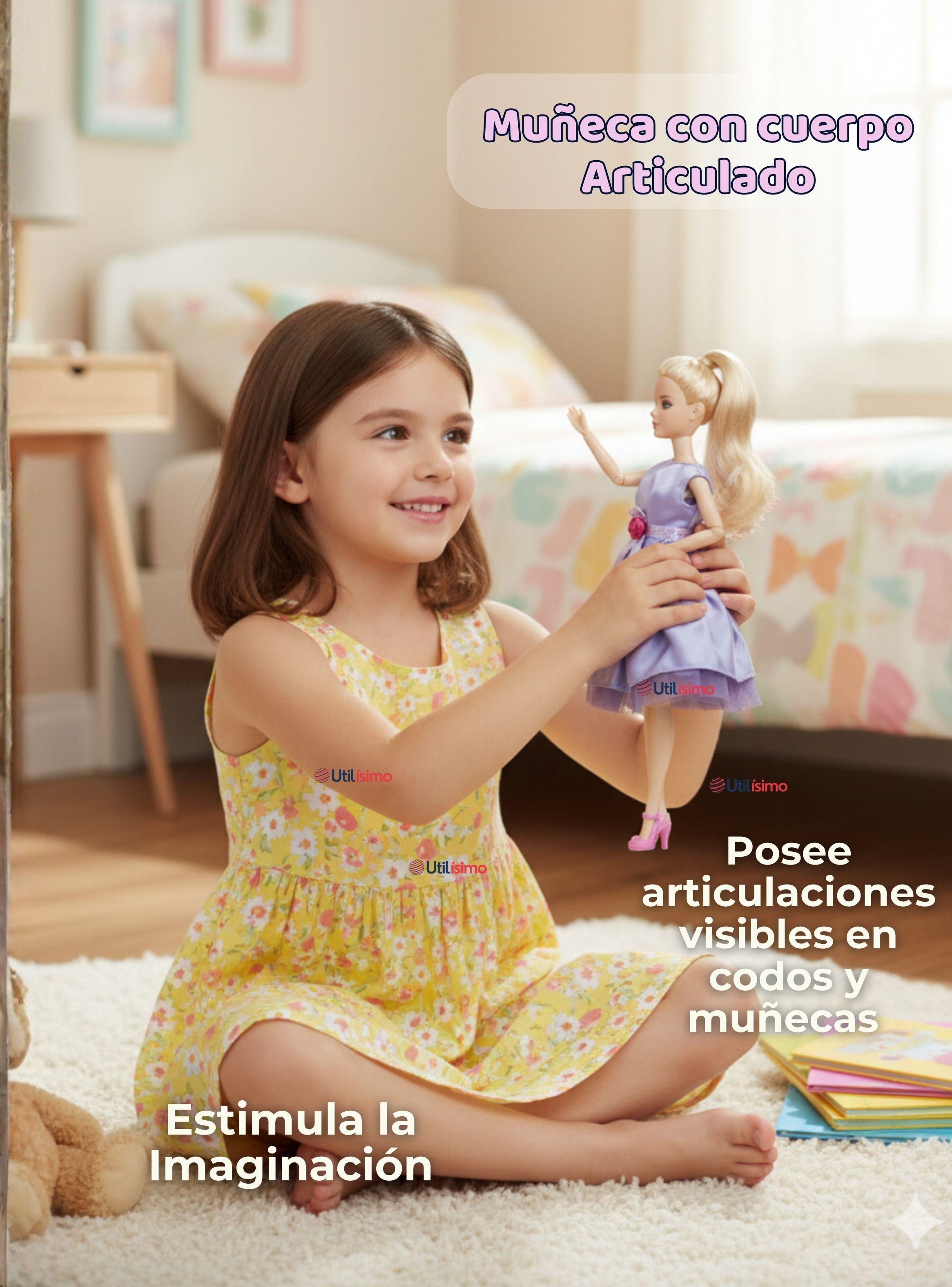 Set de Juego Muñeca Princesa Con Accesorio Espejo Y Peine para Niñas -7