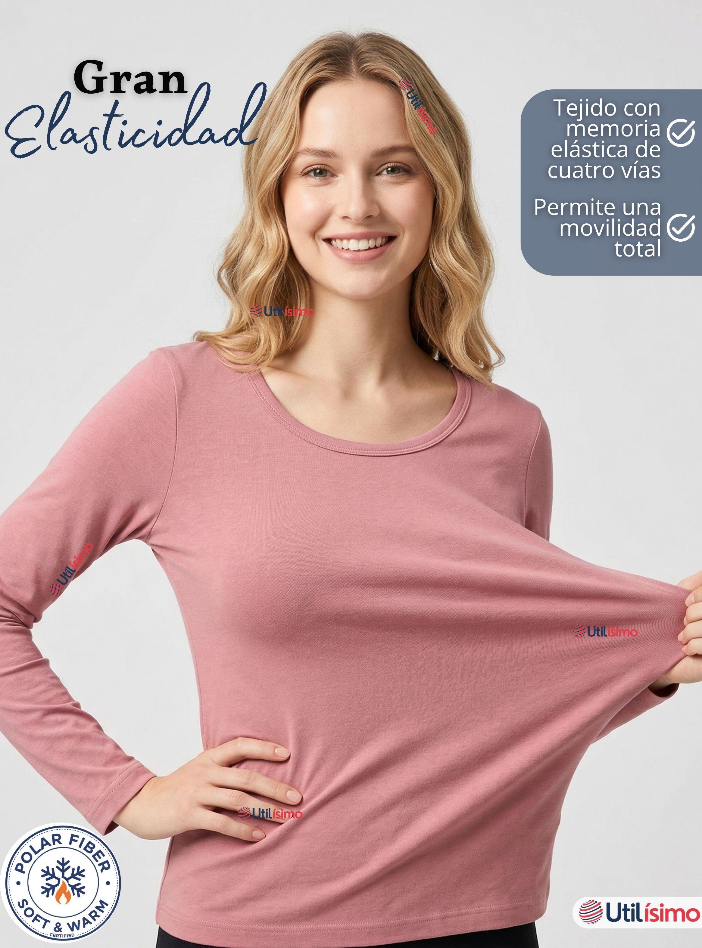 Pack 6 Camisetas Poleras Polar Primera Capa Manga Larga en Colores Surtidos Mujer-5