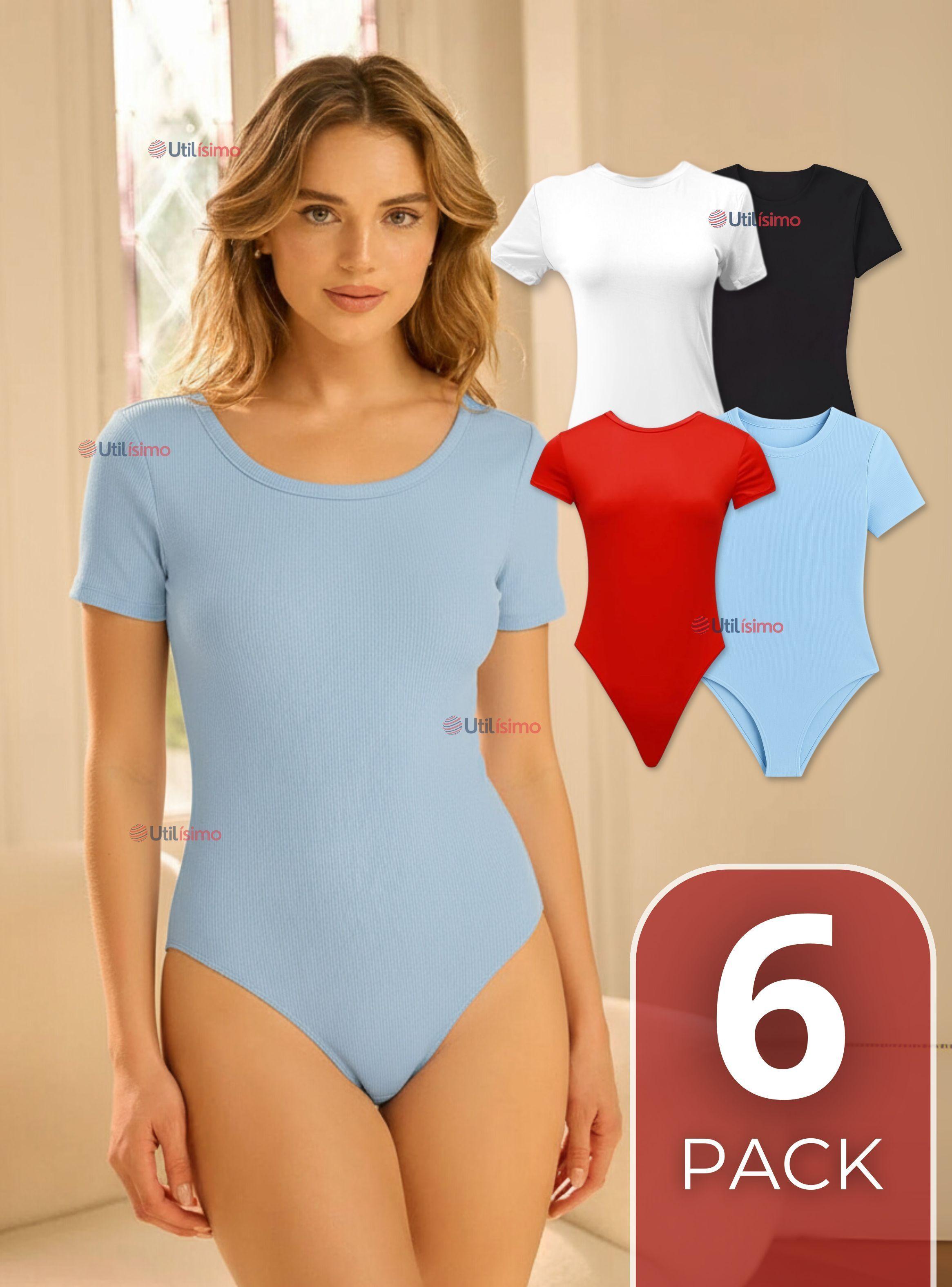 Pack 6 Bodys Ajustables Moldeador 100% Bambú Cuello Redondo Mujer Colores Surtidos-0