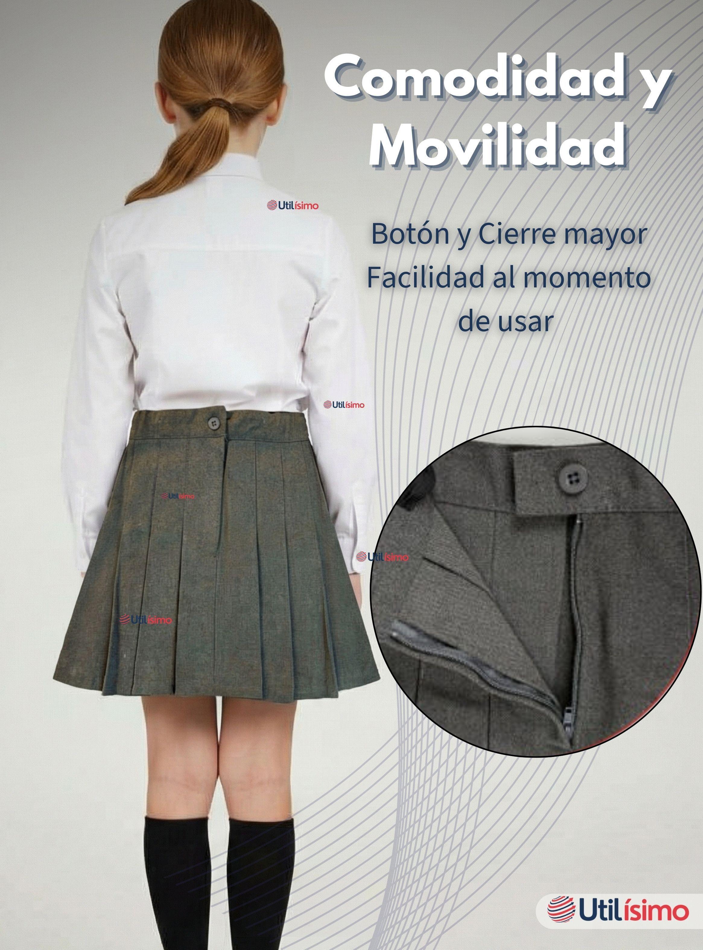 Pack 5 Falda Escolar Plisada Color Gris Niña-4