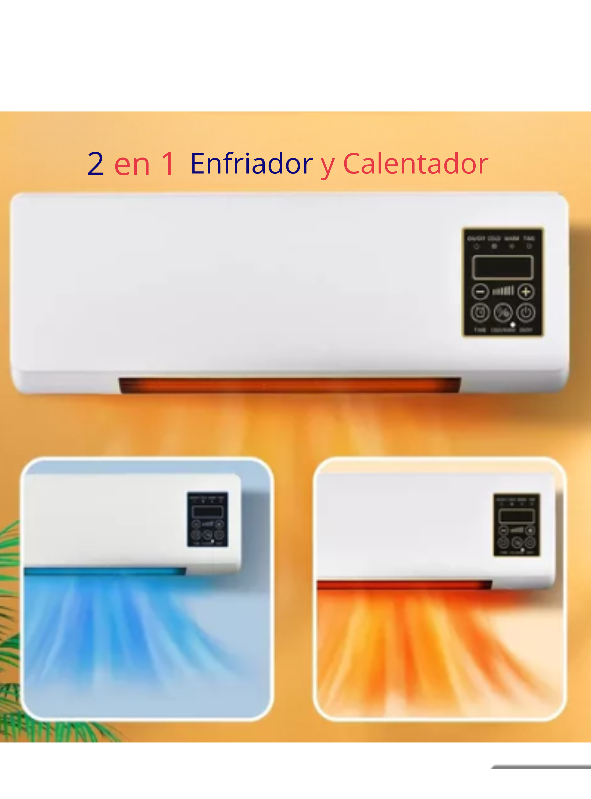 Calefactor y Ventilador 2 en 1 Portátil Modular Pared Mesa-3