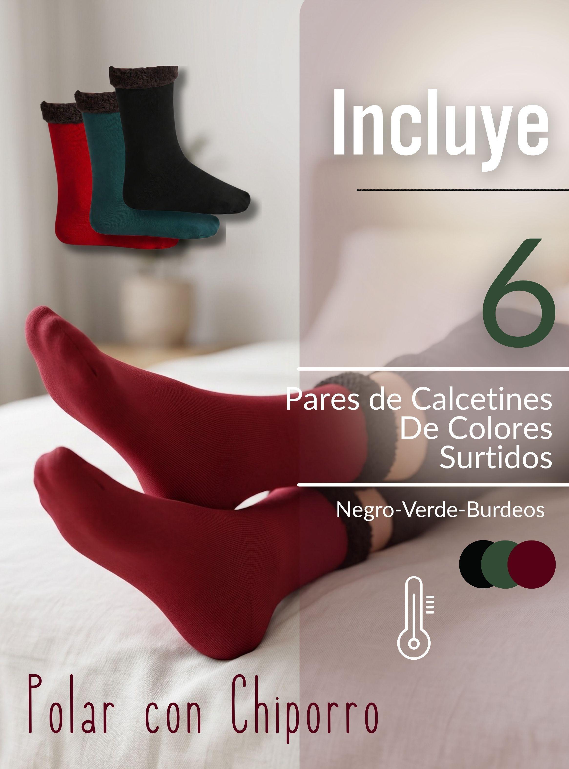 Pack 6 Calcetínes Chiporro Mujer Ultra Térmico Polar Invierno Unicolor Color Surtido-2