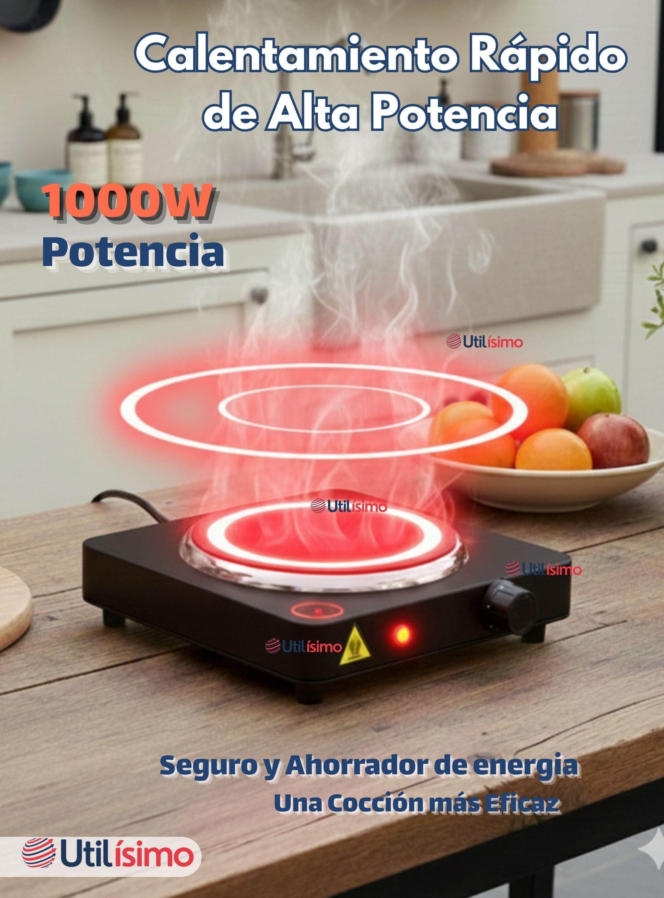 Cocina Eléctrica de 1 Plato Encimera 1000W Potencia Color Negro-4