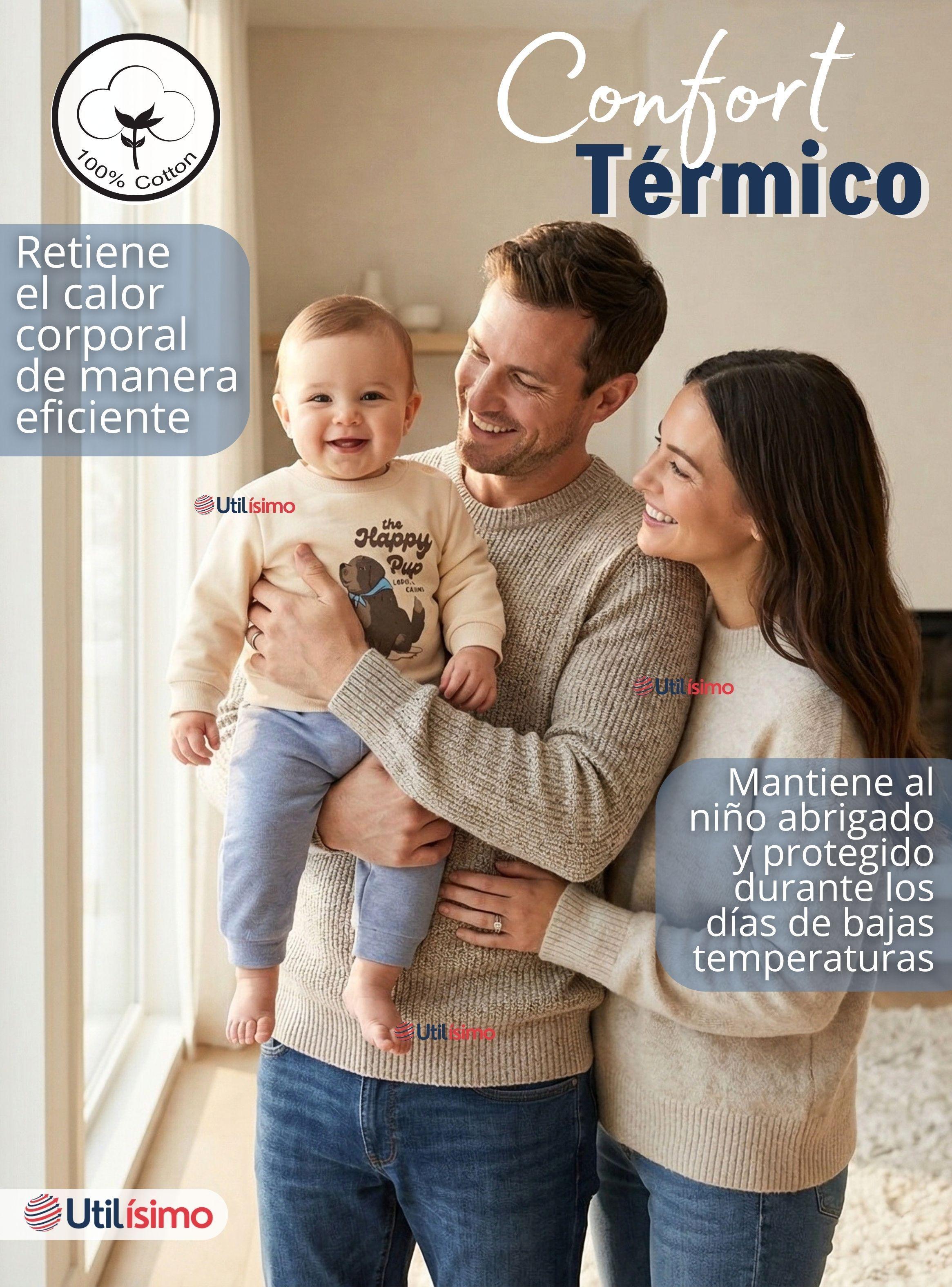 Conjunto 2 Piezas Buzo Pantalón Y Polerón Algodón Beige Bebé Niño-7