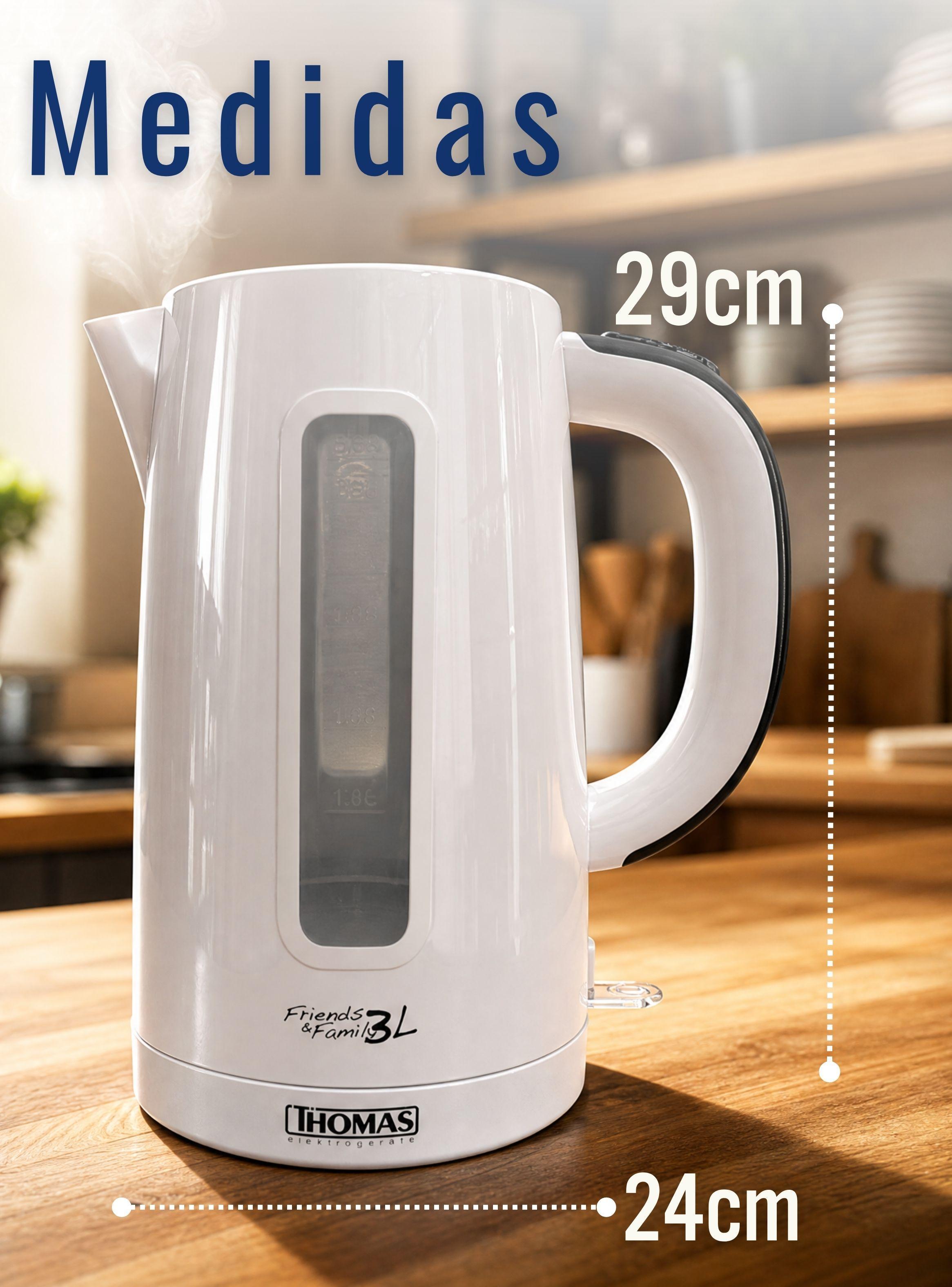 Hervidor Eléctrico Thomas 3Lt de Alta Potencia Tecnologia Alemana Blanco-4