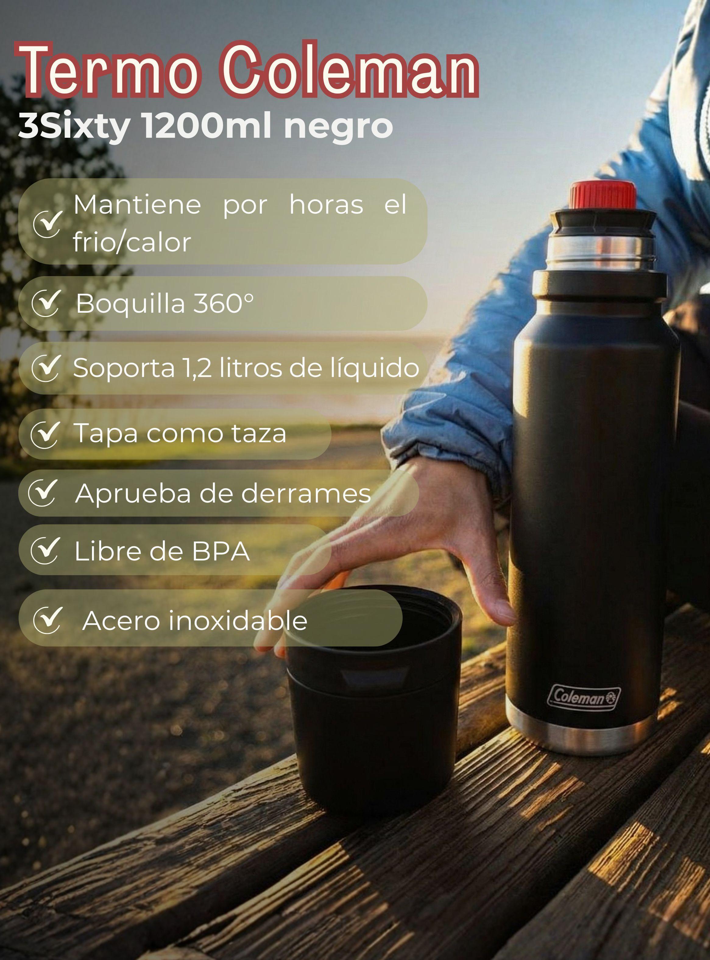 Termo Coleman 3Sixty Acero Inoxidable 1200ml Vaso Térmico Jumbo Negro-3