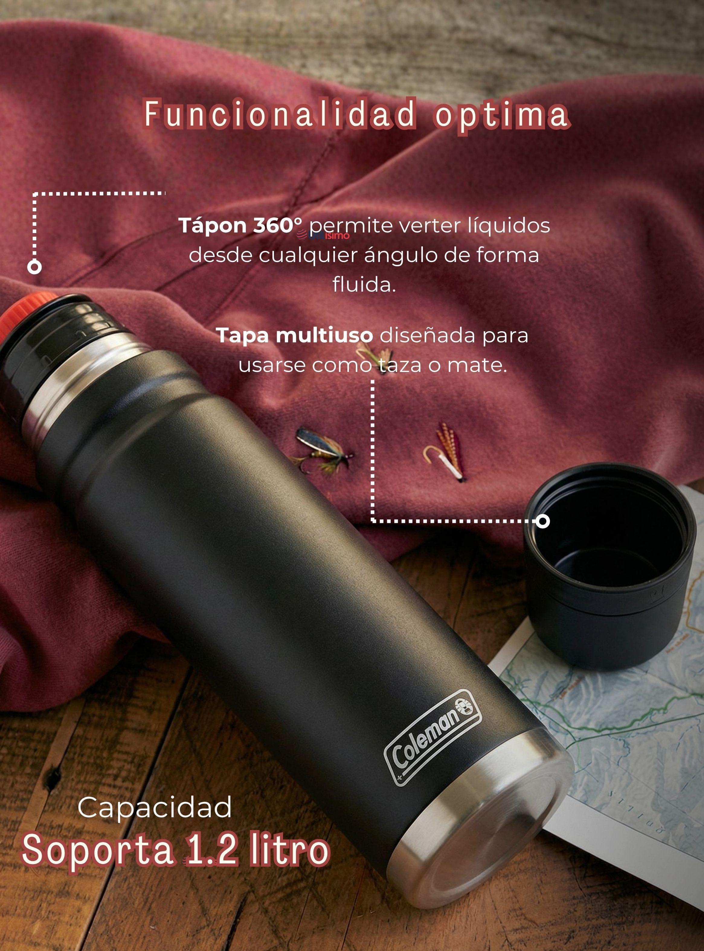 Termo Coleman 3Sixty Acero Inoxidable 1200ml Vaso Térmico Jumbo Negro-6