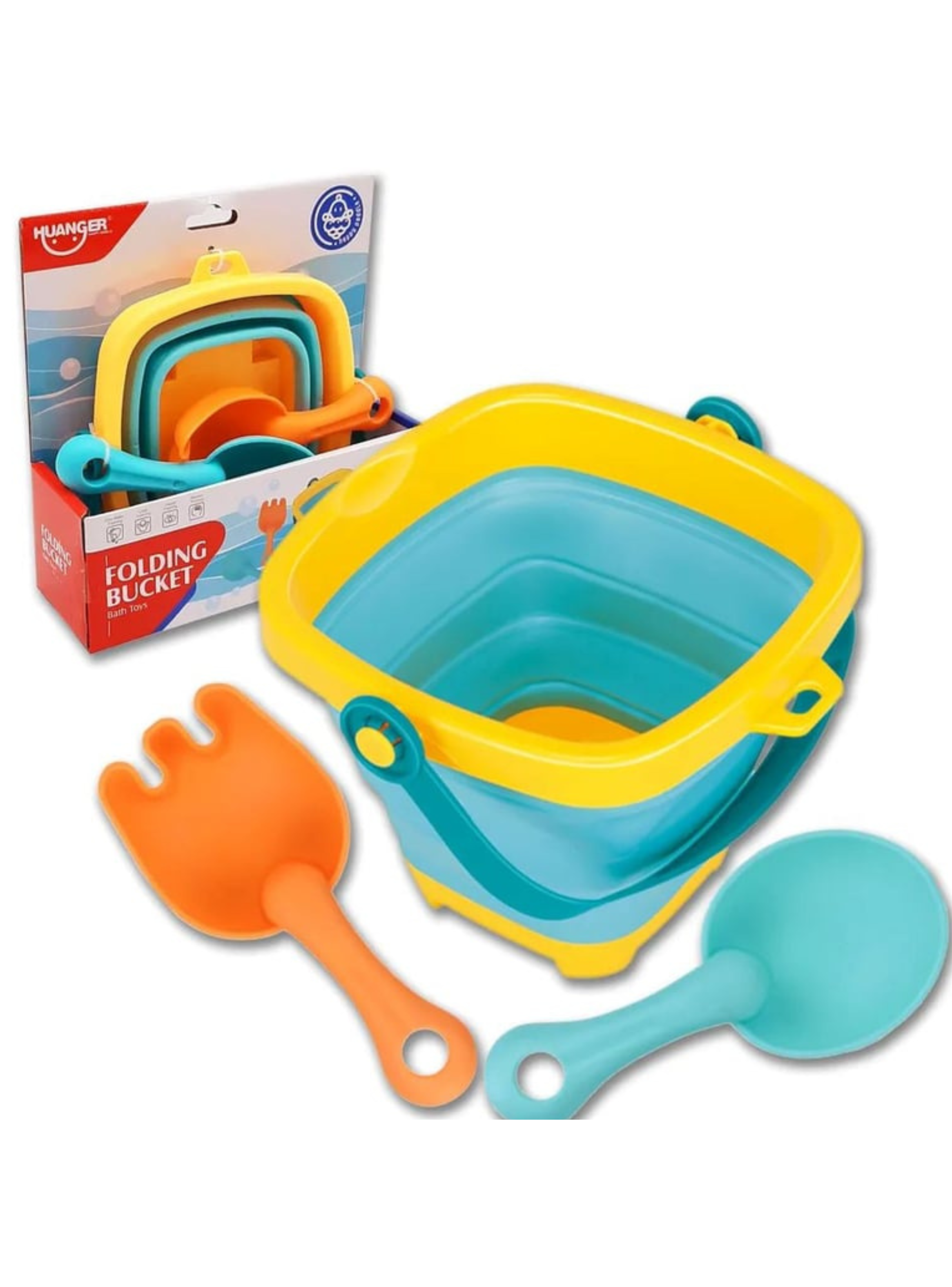 Juguete Set de Playa Juguete Arena Infantil Balde Plegable Niño Niña-0