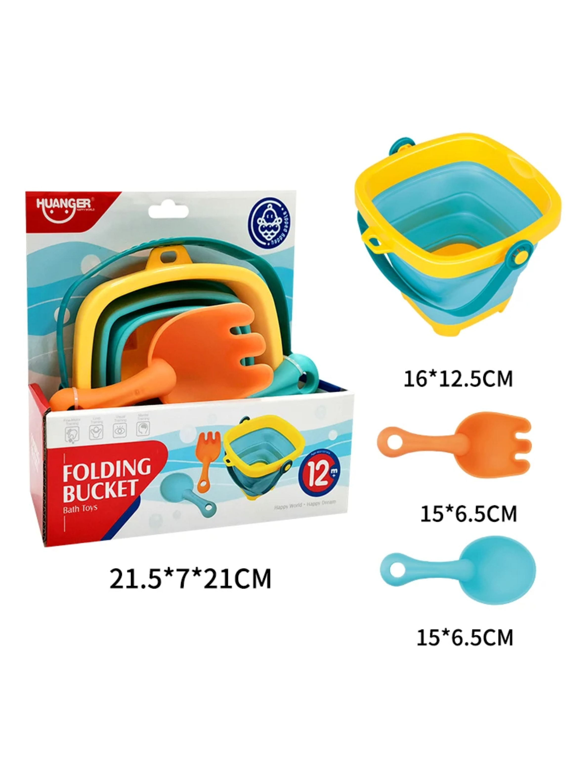 Juguete Set de Playa Juguete Arena Infantil Balde Plegable Niño Niña-2