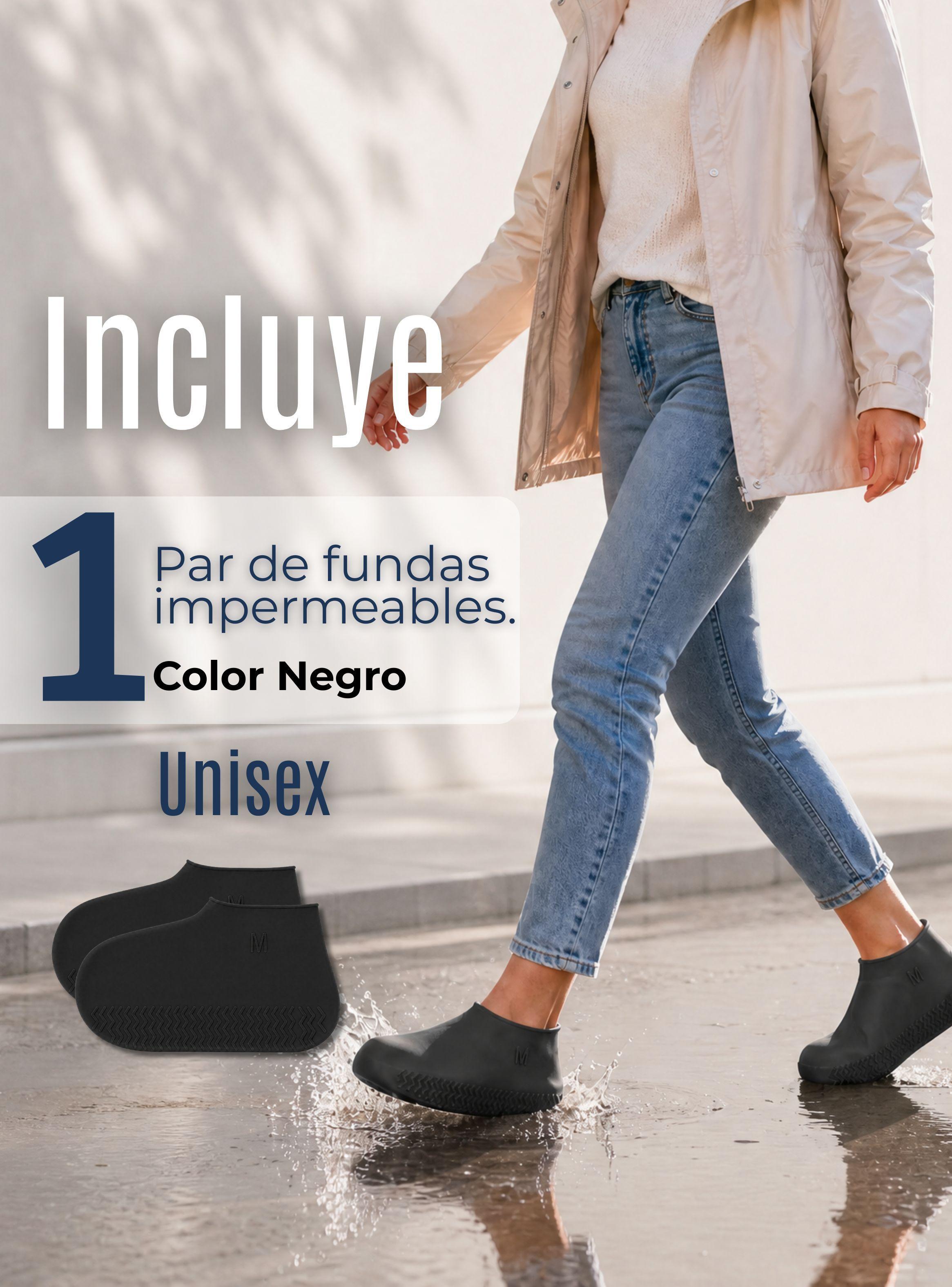 Fundas Cubre Zapatos Negro Impermeable Silicona Antideslizante 1 Par Surtidas-2