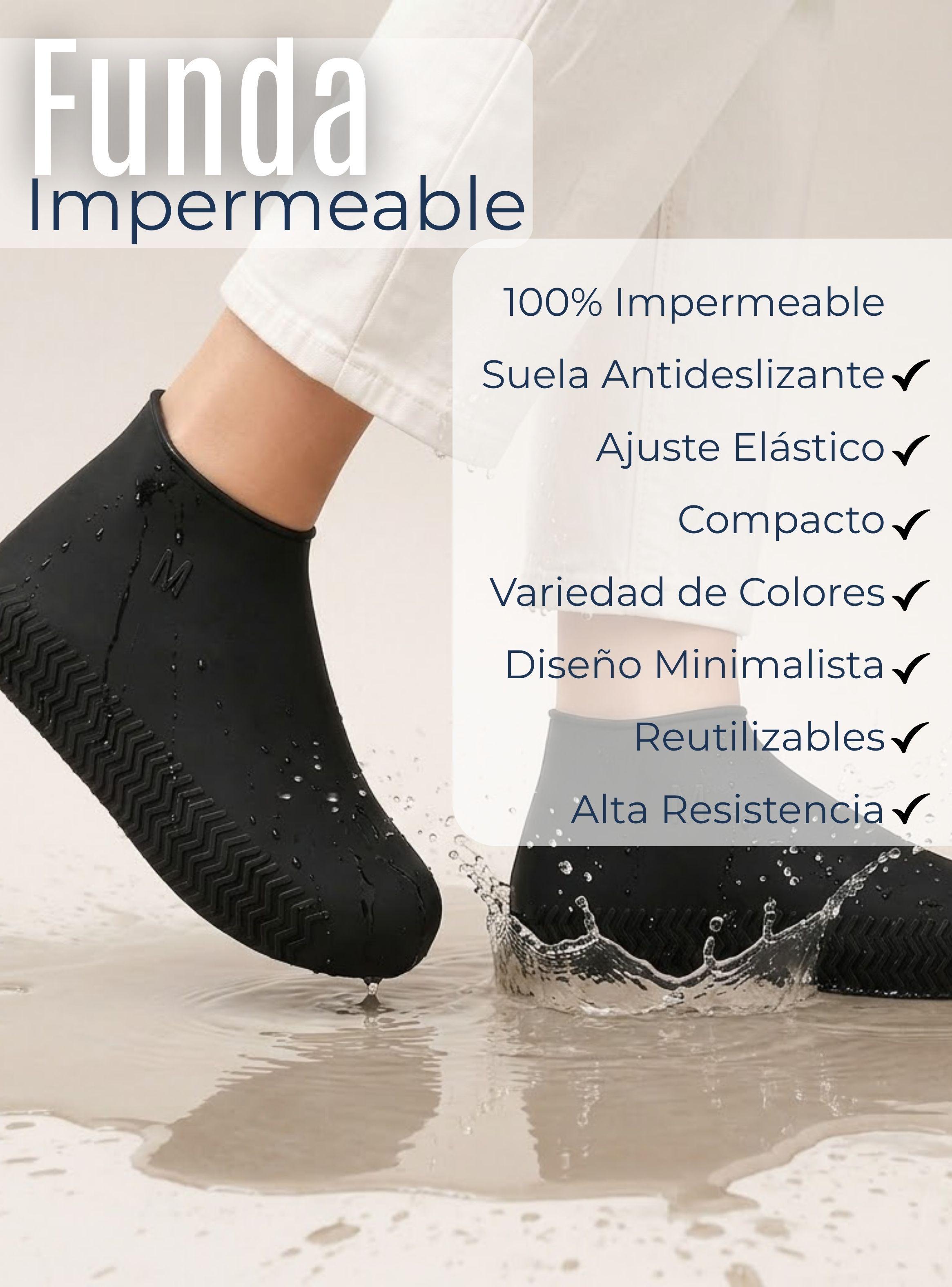 Fundas Cubre Zapatos Negro Impermeable Silicona Antideslizante 1 Par Surtidas-4