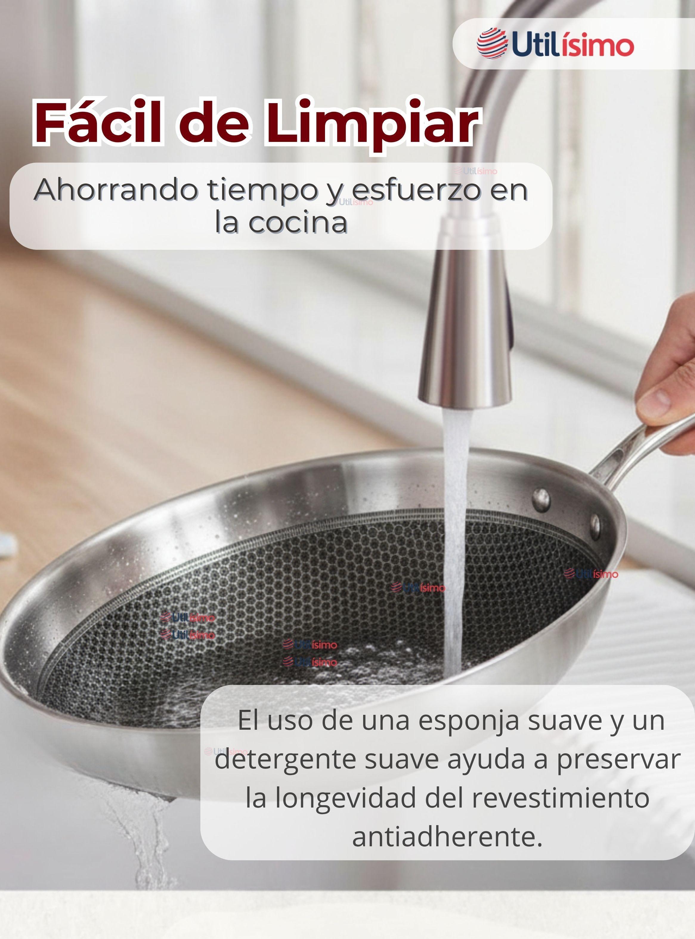 Sartén Acero Inoxidable Antiadherente 24cm Para Cocinar Freír y Saltear-6