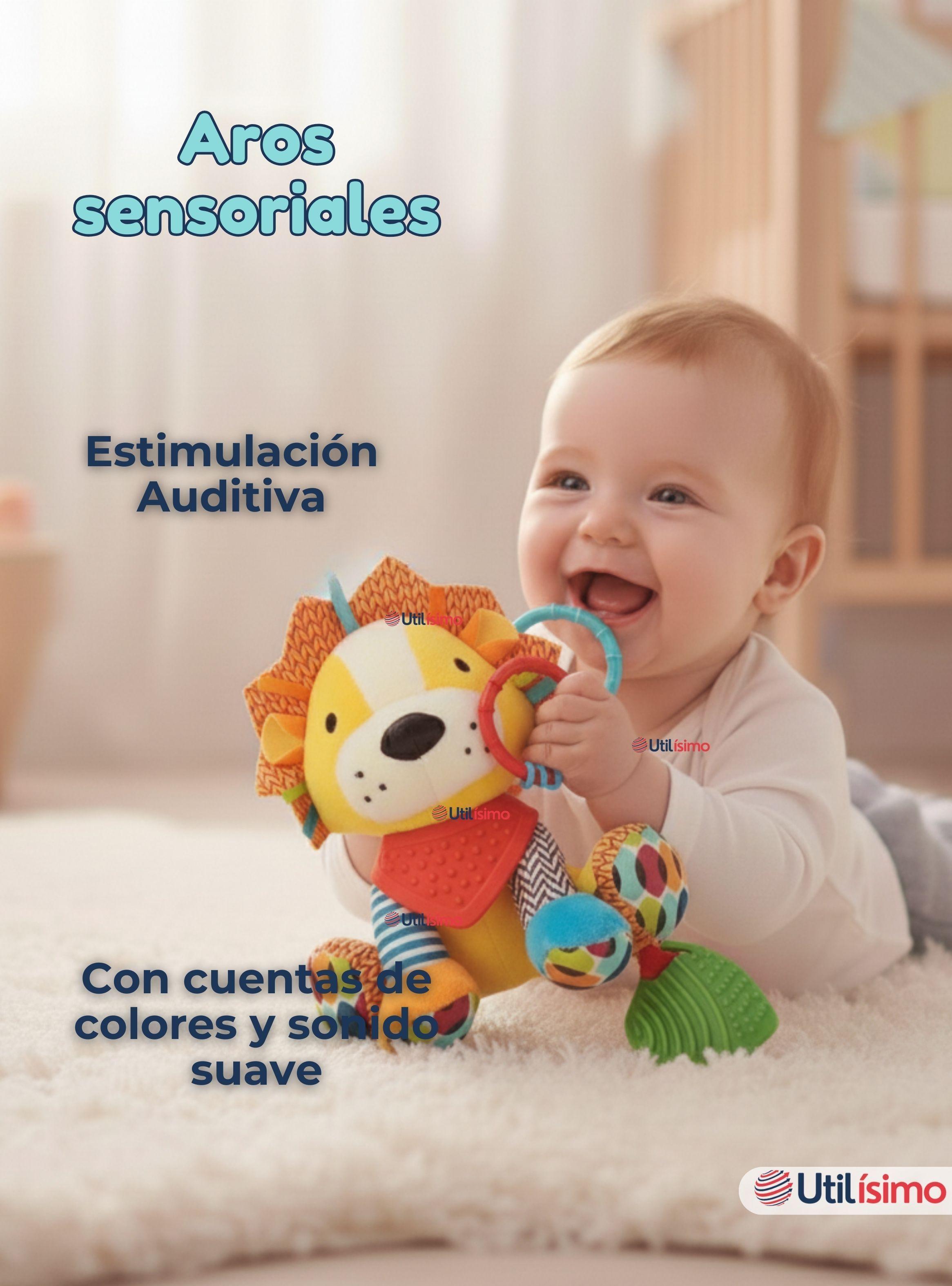 Juguete Peluche Animales Sensorial Mordedor Y Sonajero Diseño León para Niña y Niño-6