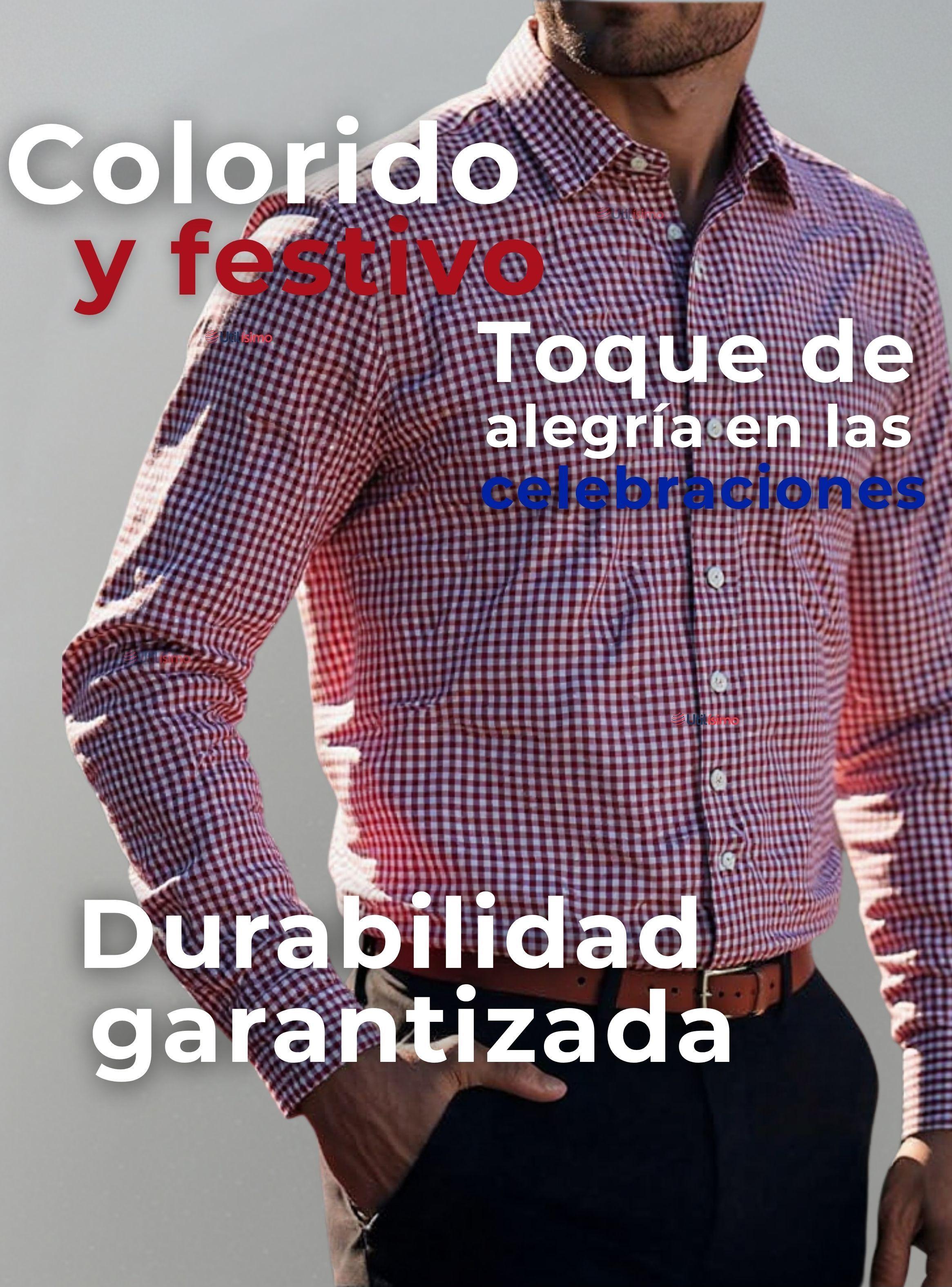 Camisa Huaso Cuadrillé Cuadro Manga Larga 100% Algodón Casual-5
