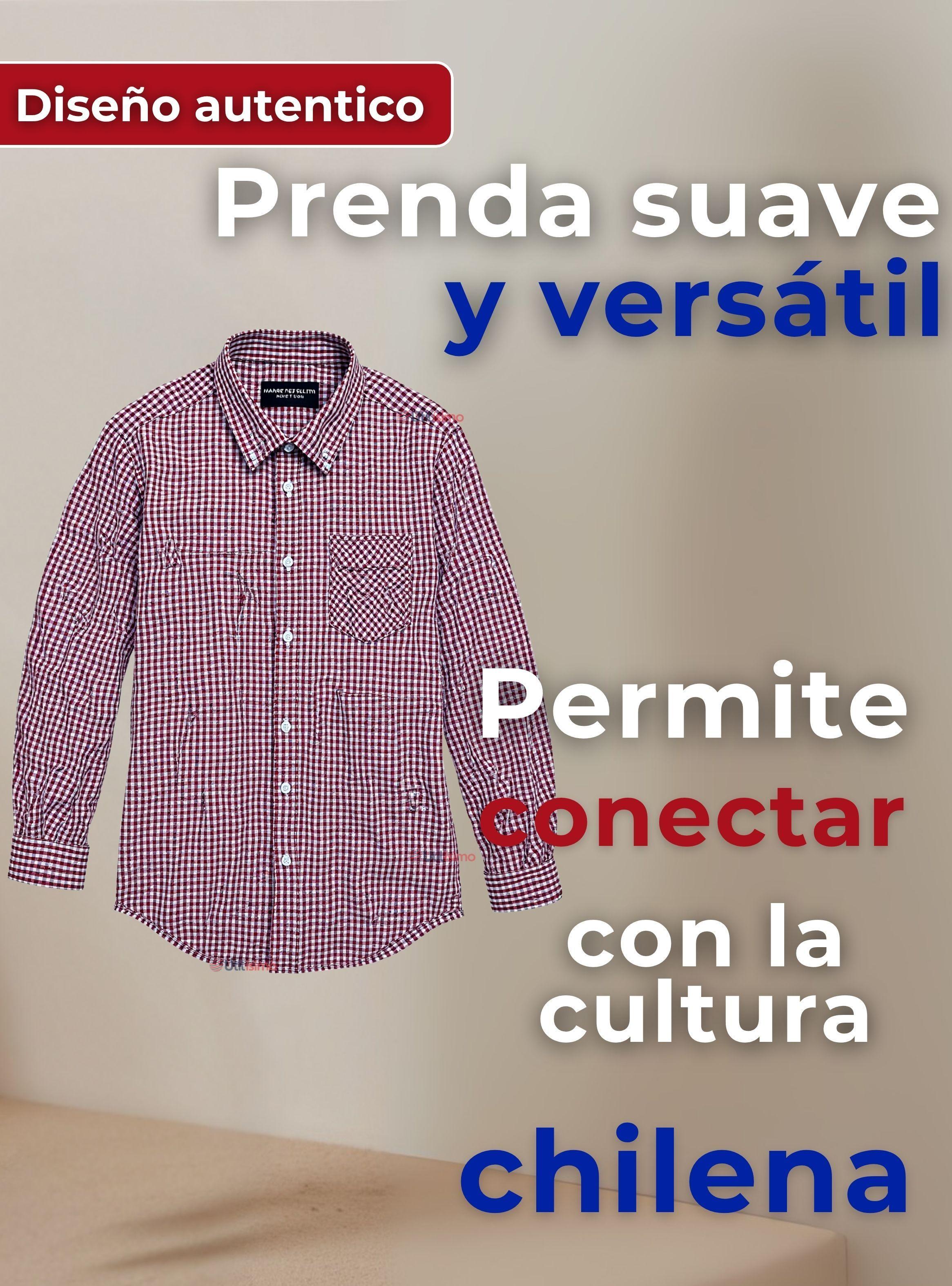 Camisa Huaso Cuadrillé Cuadro Manga Larga 100% Algodón Casual-6
