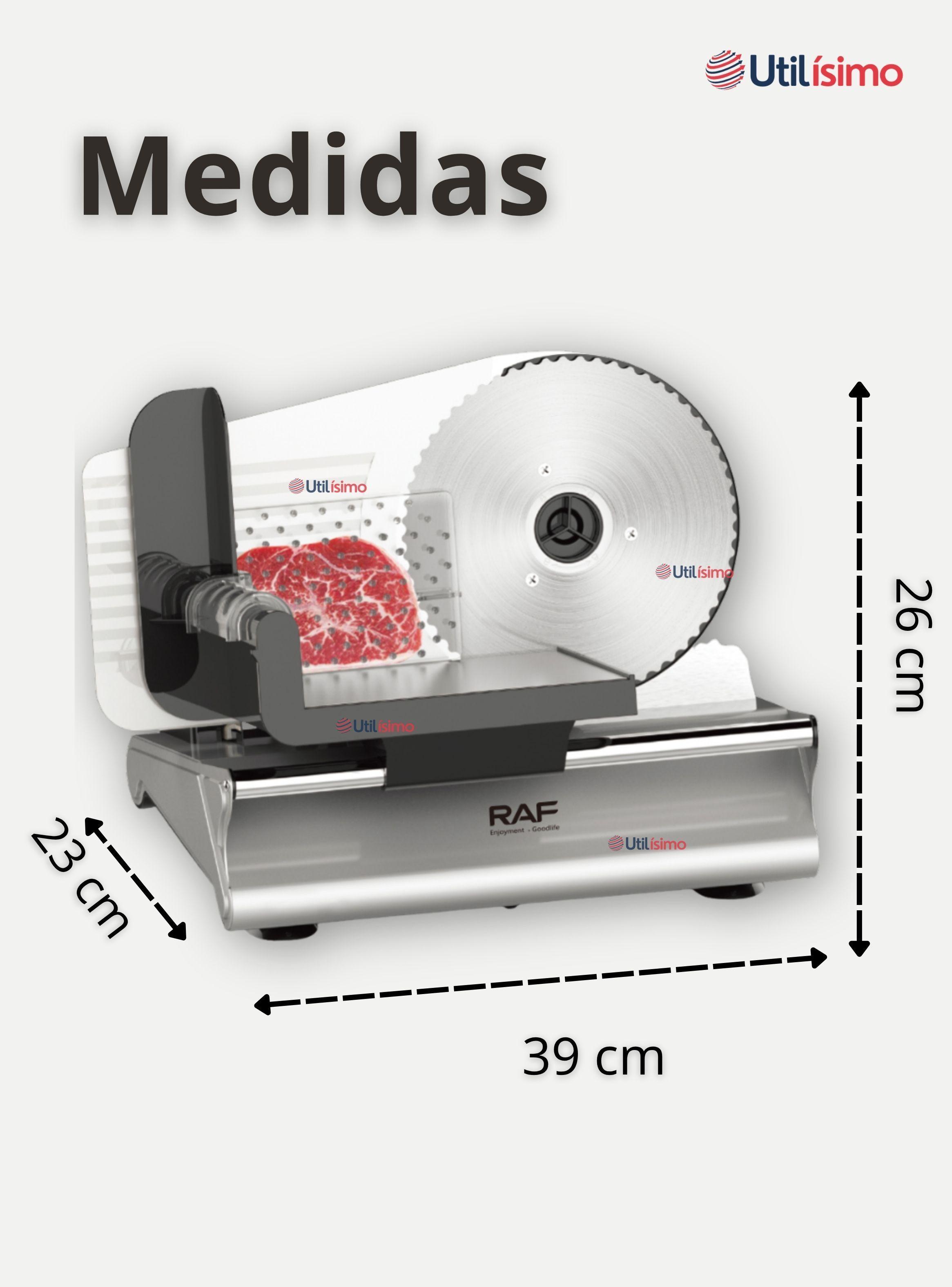 Rebanadora Cortadora Fiambre Carne Eléctrica RAF de Color Plateado-1