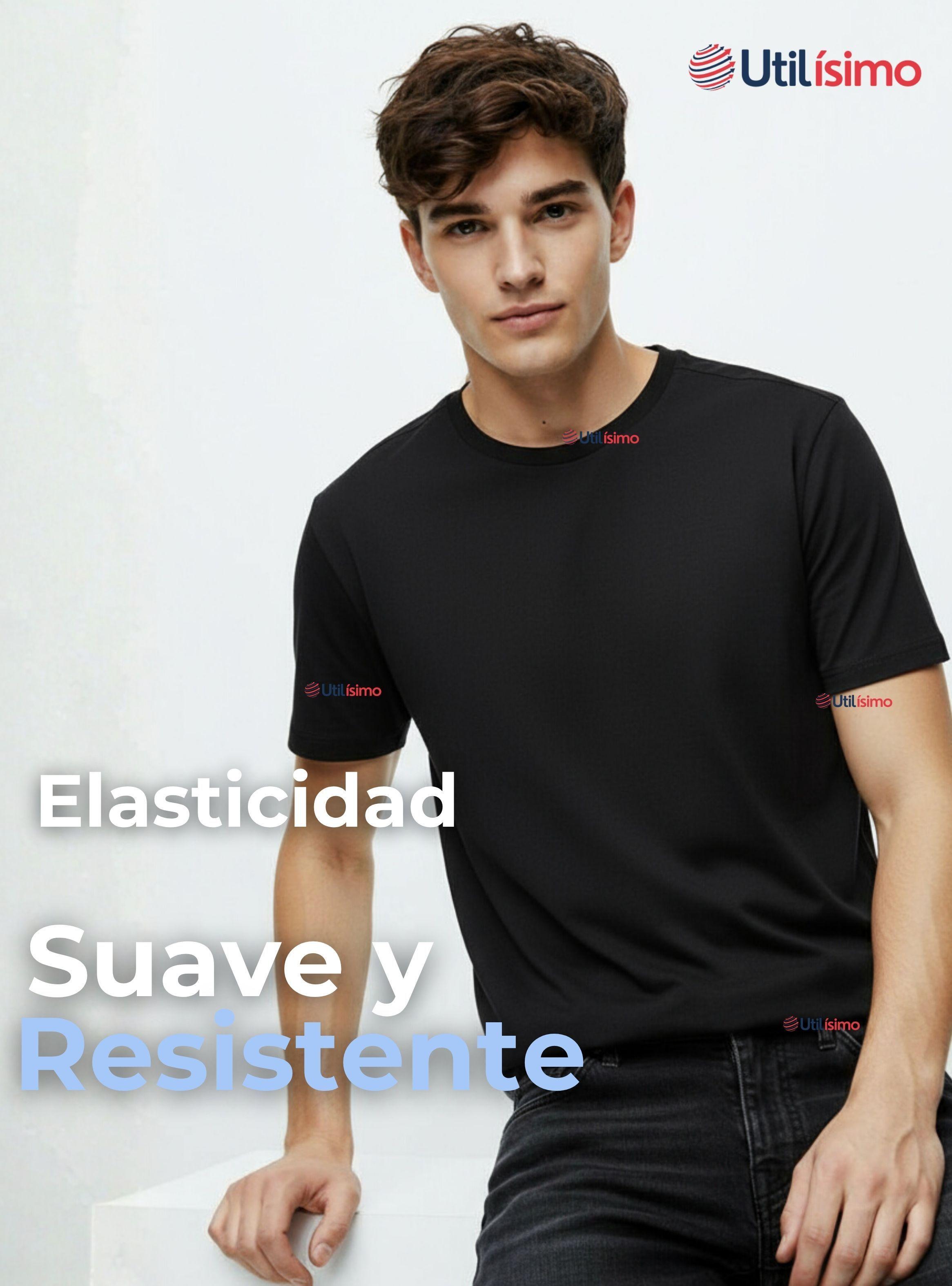 Polera Camiseta 100% Algodón Premium Manga Corta Básico Negro Hombre-7