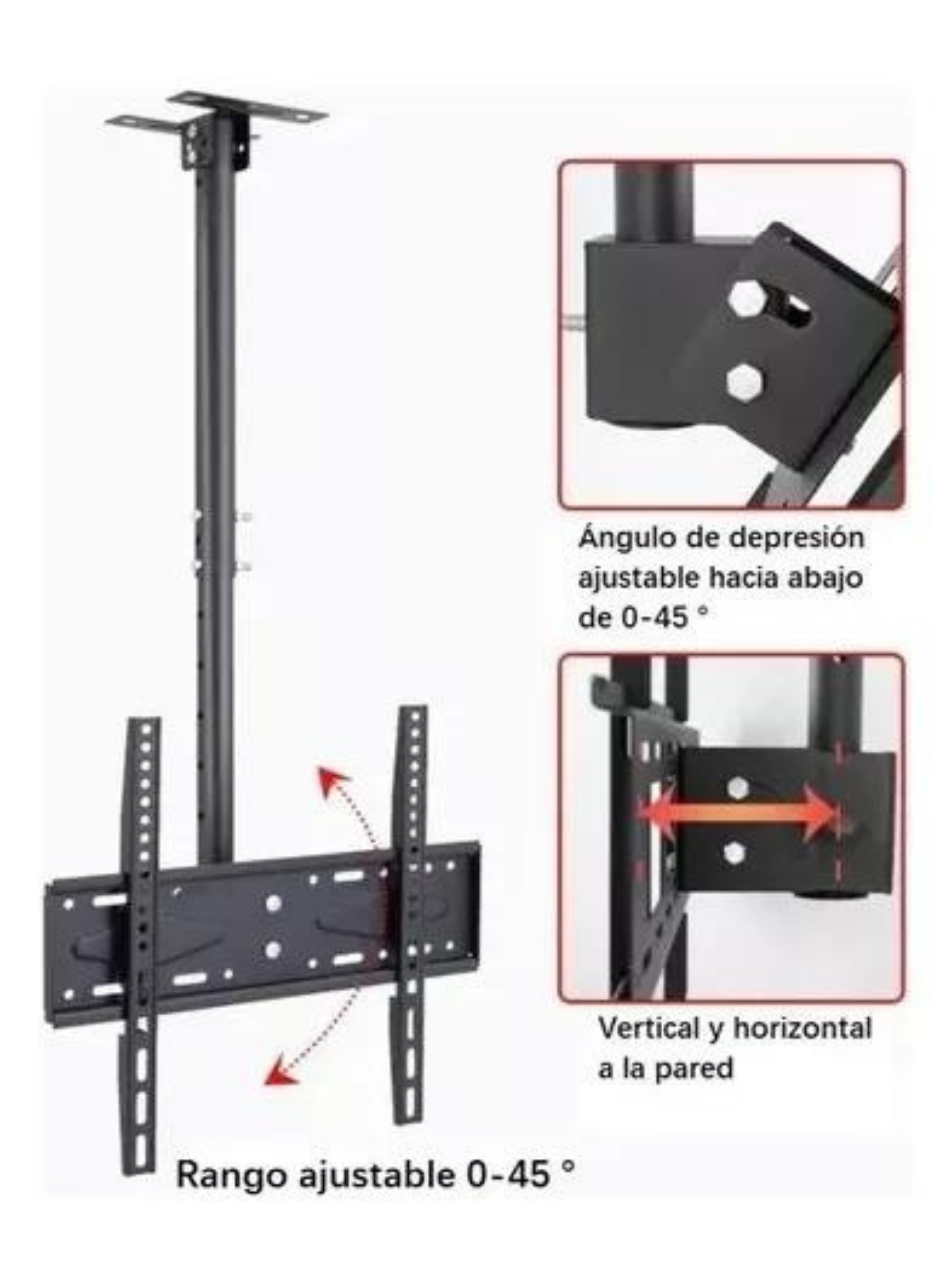Soporte Tv Techo O Pared Ajustable Base 26 A 55 Pulgadas-6