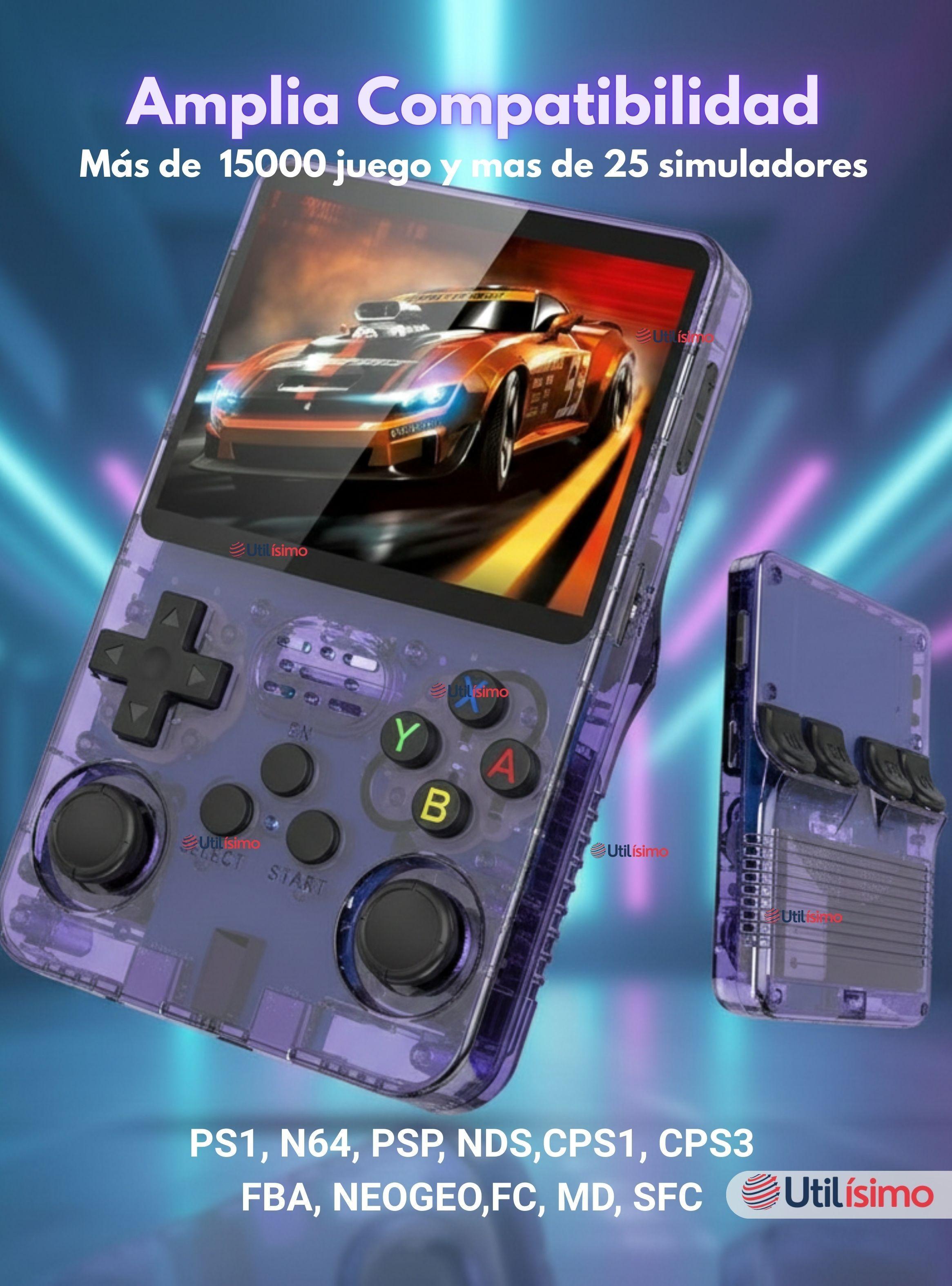 Pantalla IPS Retro Gaming Portátil R36s 64GB Consola Recargable USB-2