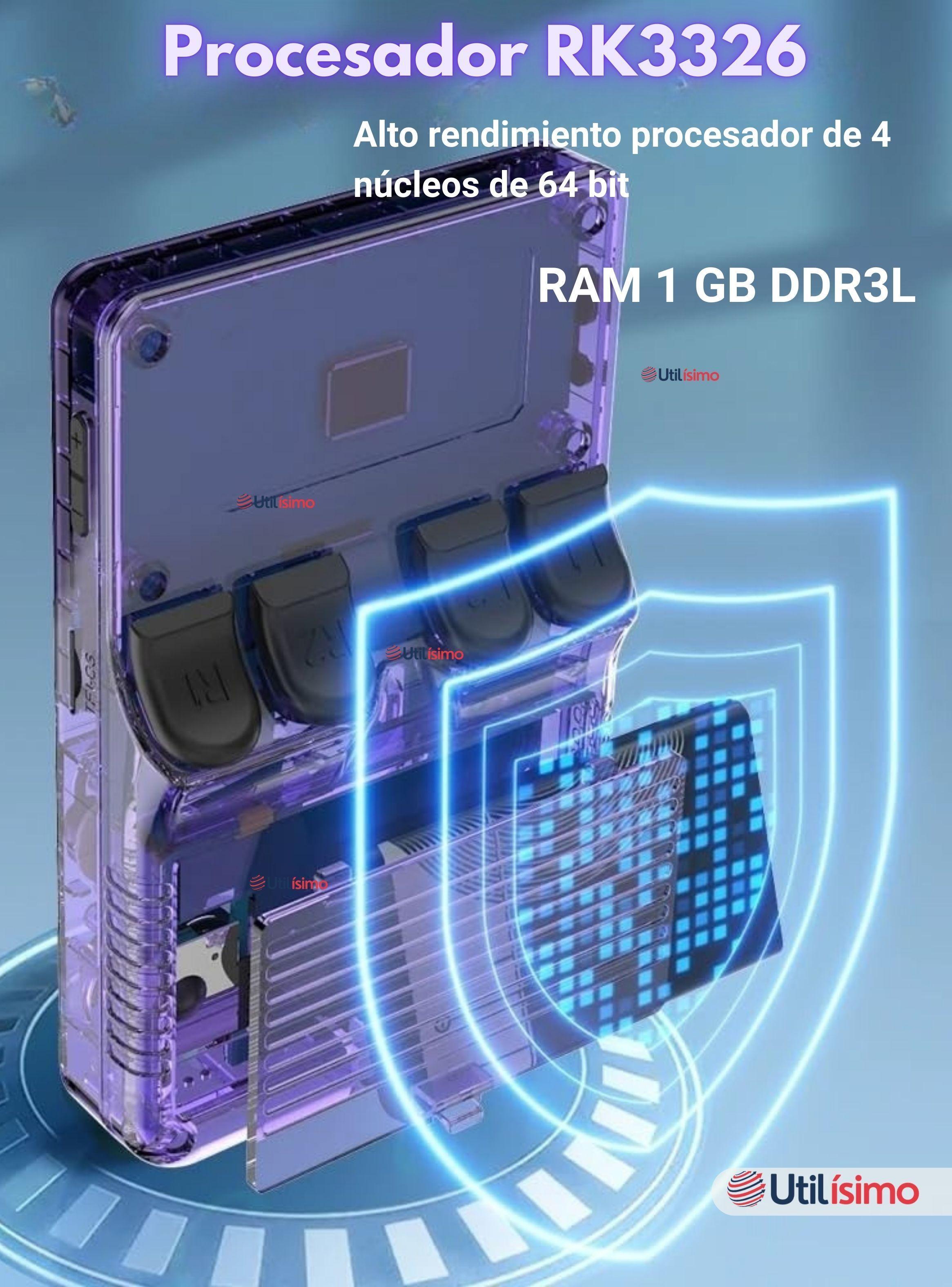 Pantalla IPS Retro Gaming Portátil R36s 64GB Consola Recargable USB-4