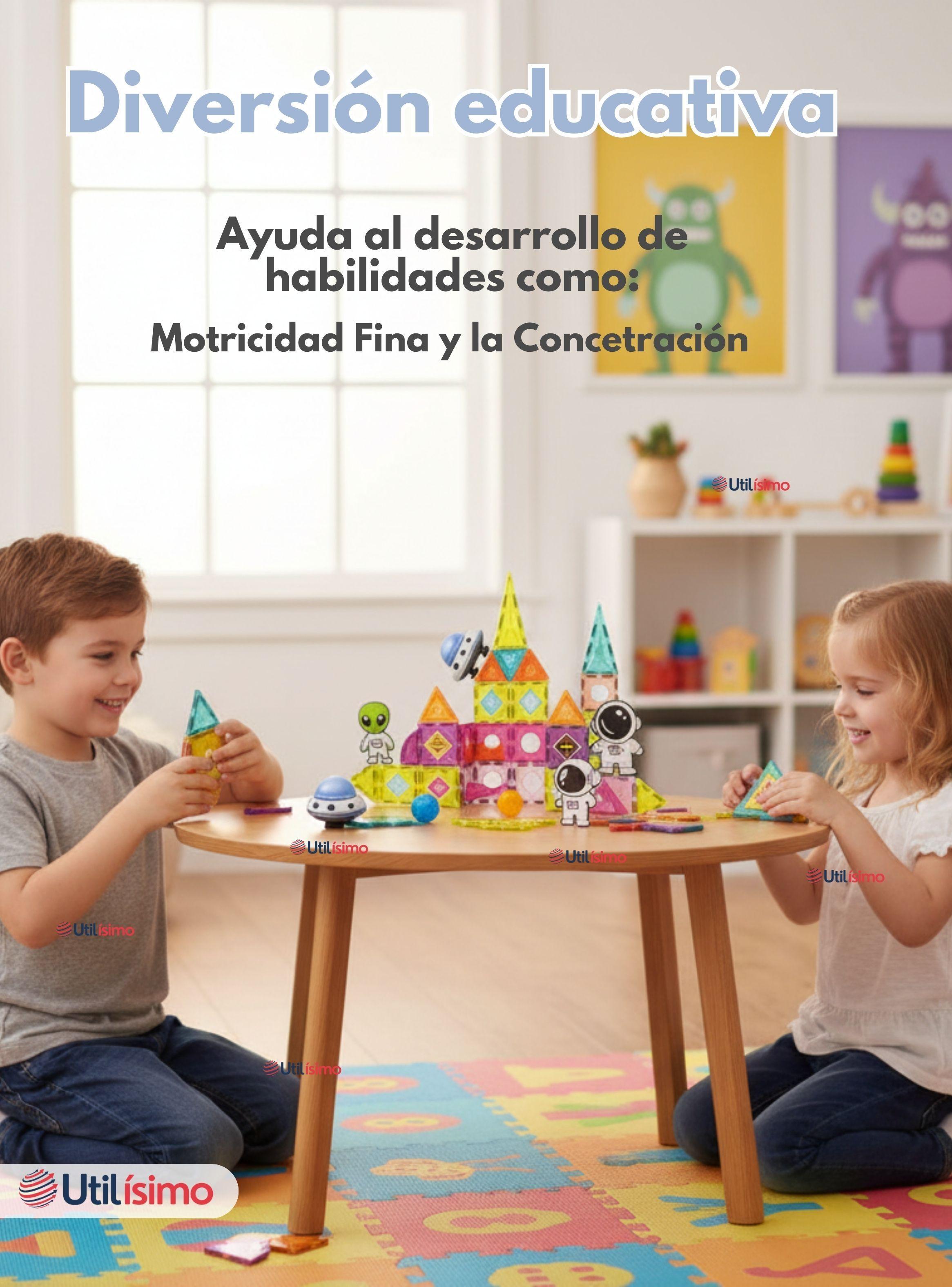 Juego Bloques De Construcción 3D Magnéticos  de 70 Piezas Niño o Niña-4