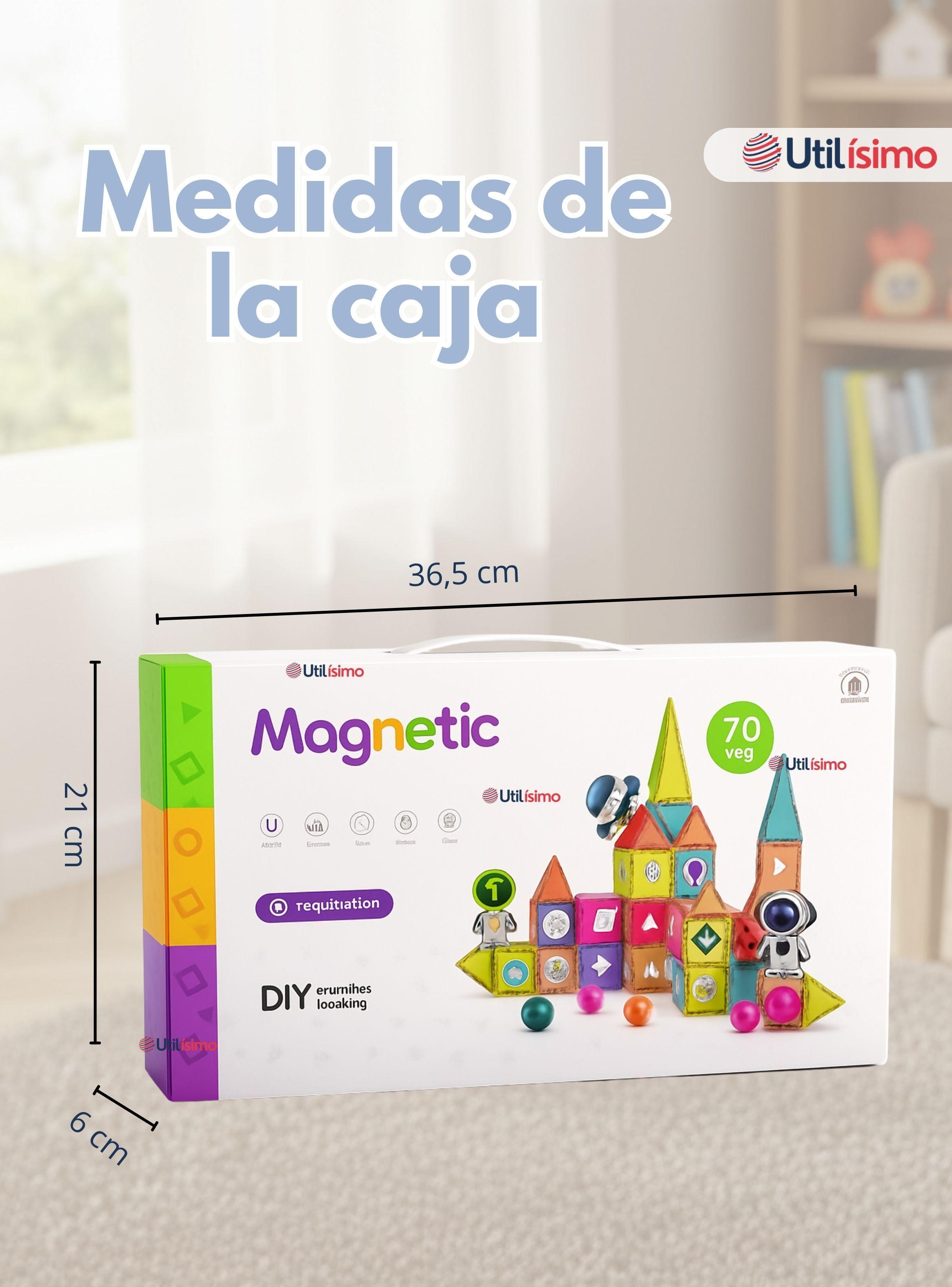 Juego Bloques De Construcción 3D Magnéticos  de 70 Piezas Niño o Niña-5