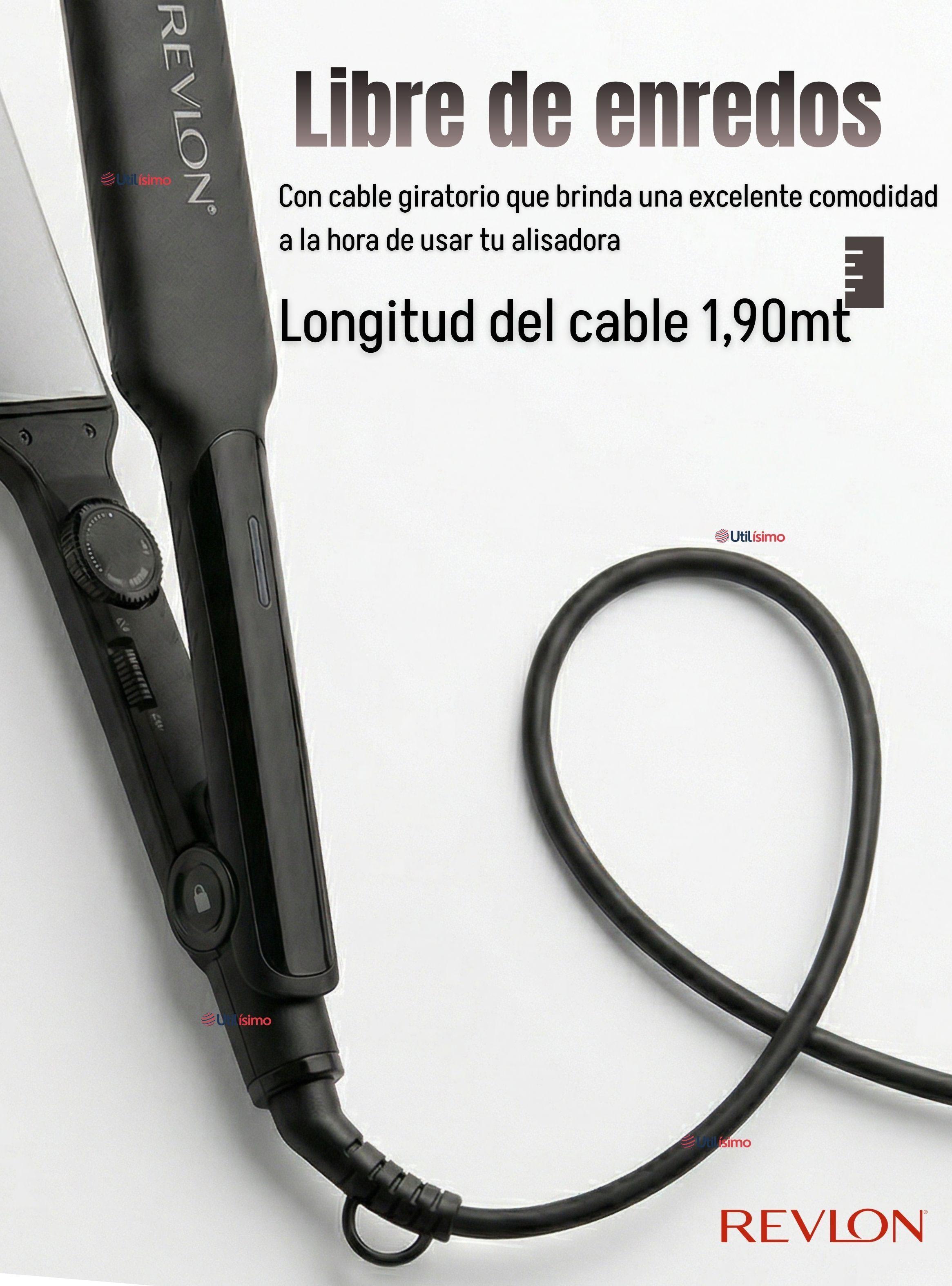 Plancha Alisadora De Cabello Revlon Placas De Cerámica Alaciadora Negra RVST2182 -6