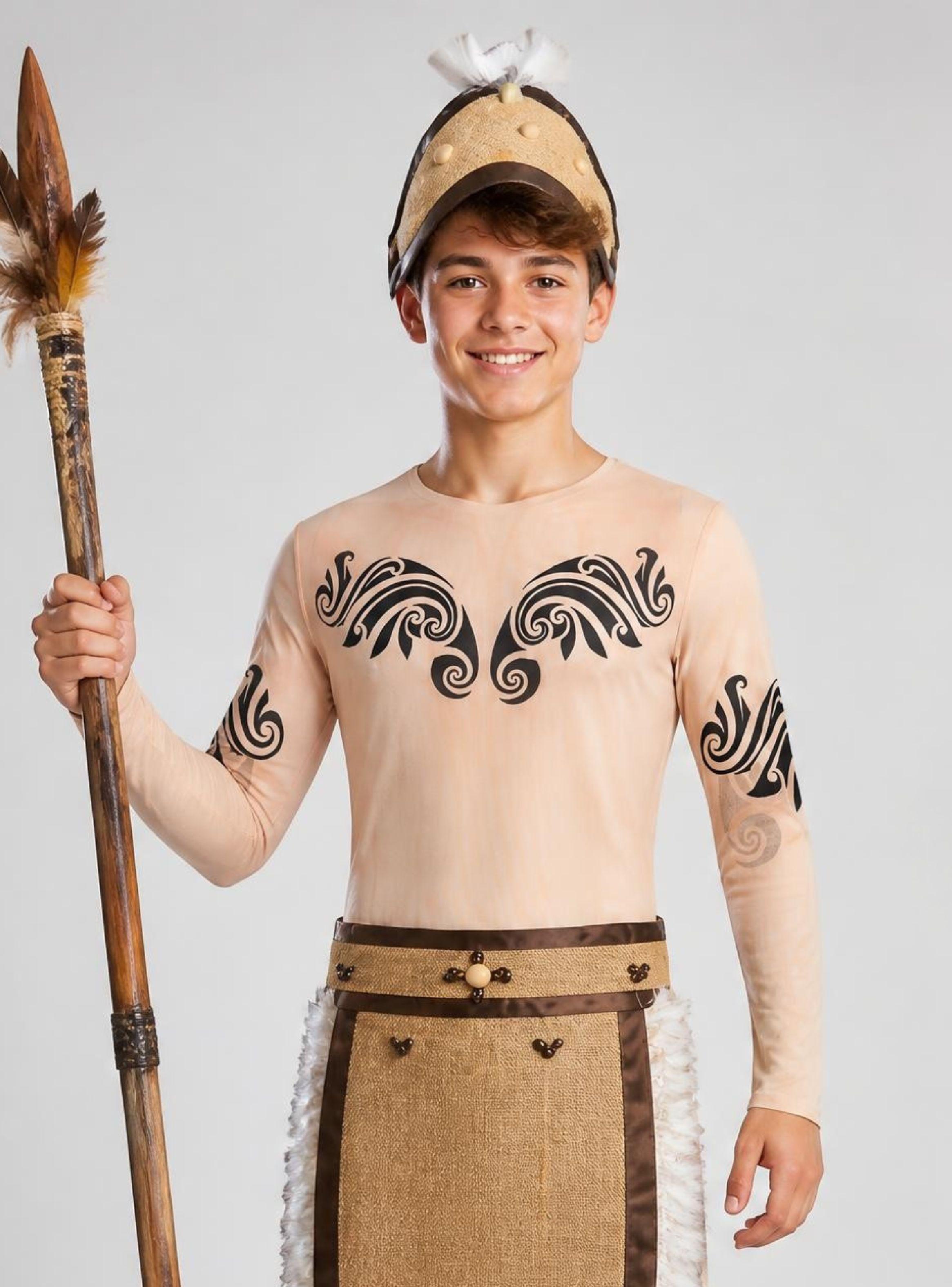 Polera Tatuaje Falso Efecto Piel Juvenil  Rapa Nui Fiestas Patrias-0