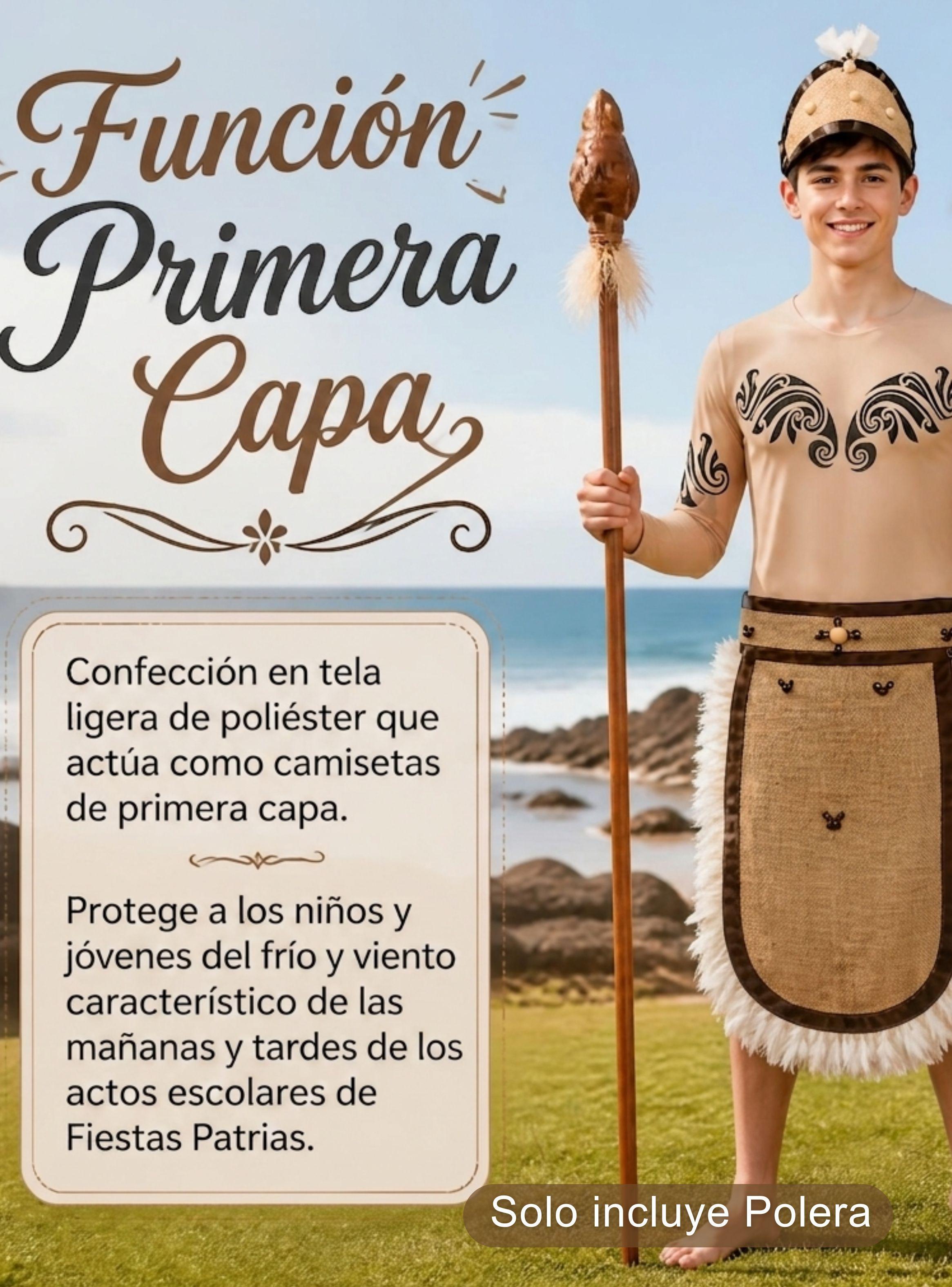 Polera Tatuaje Falso Efecto Piel Juvenil  Rapa Nui Fiestas Patrias-6