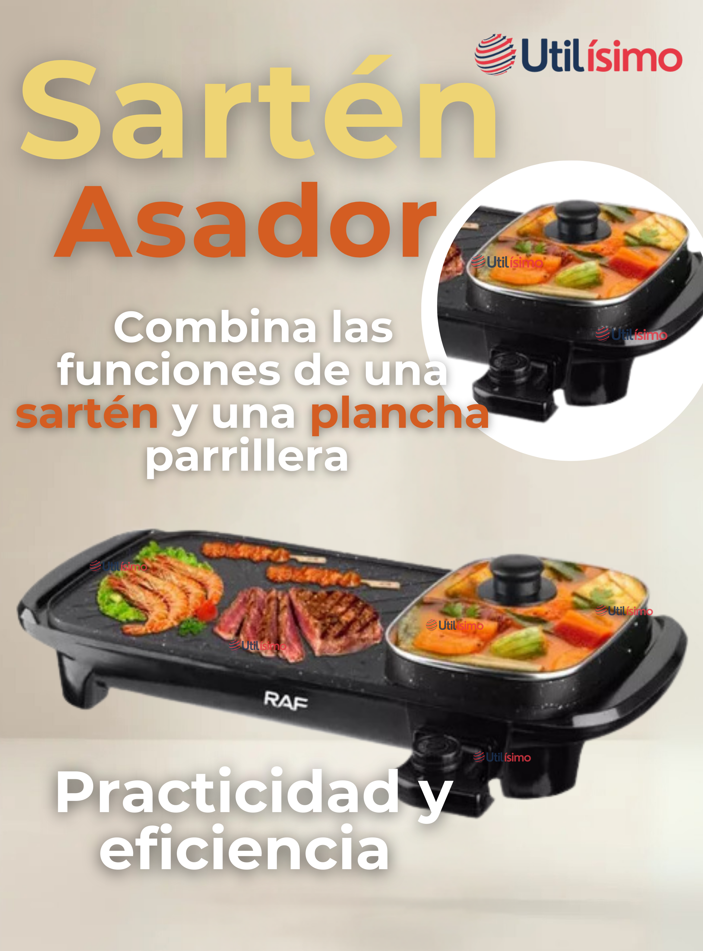 Plancha Parrillera Asador Eléctrico 2 en 1 Churrasquera-6