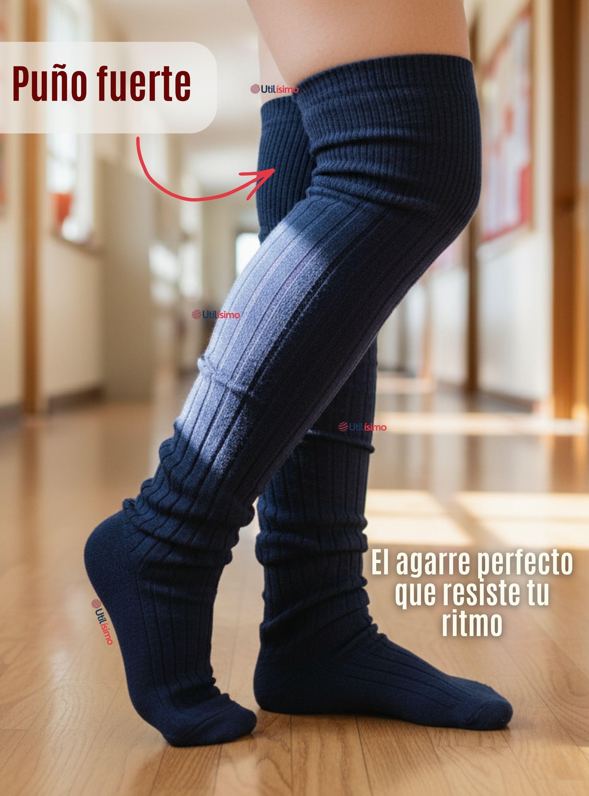 Pack 6 Bucaneras Escolares Calcetines Acrílico Color Azul Premium Niñas y Juvenil-4