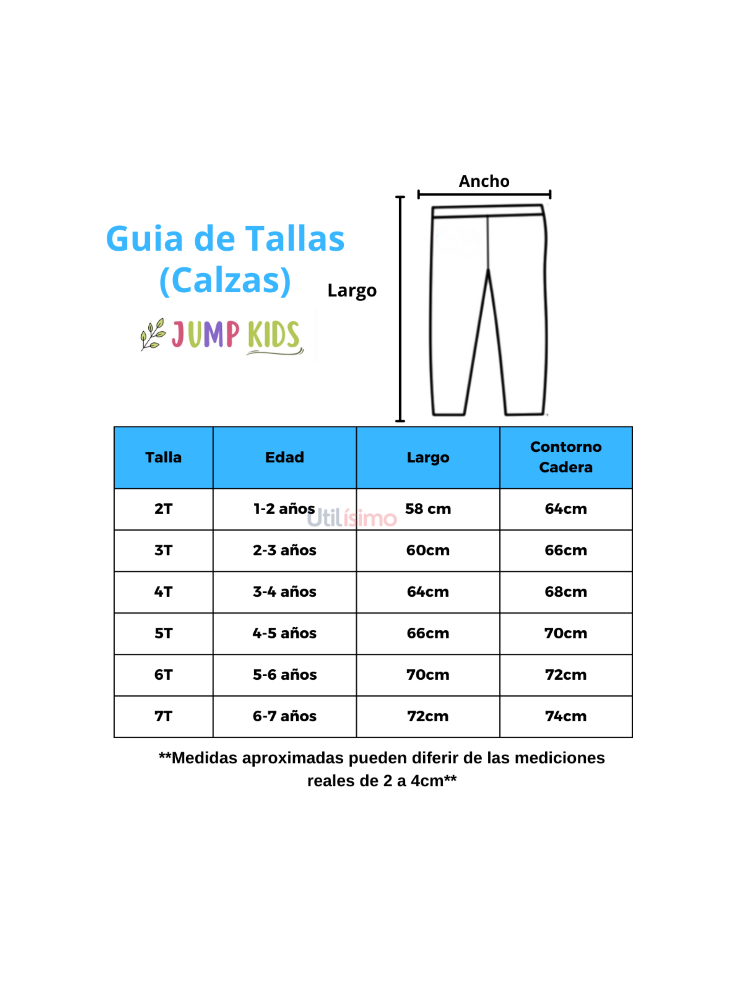 Calzas Niña Unicornio Azul Jump Kids 100% Algodón-2