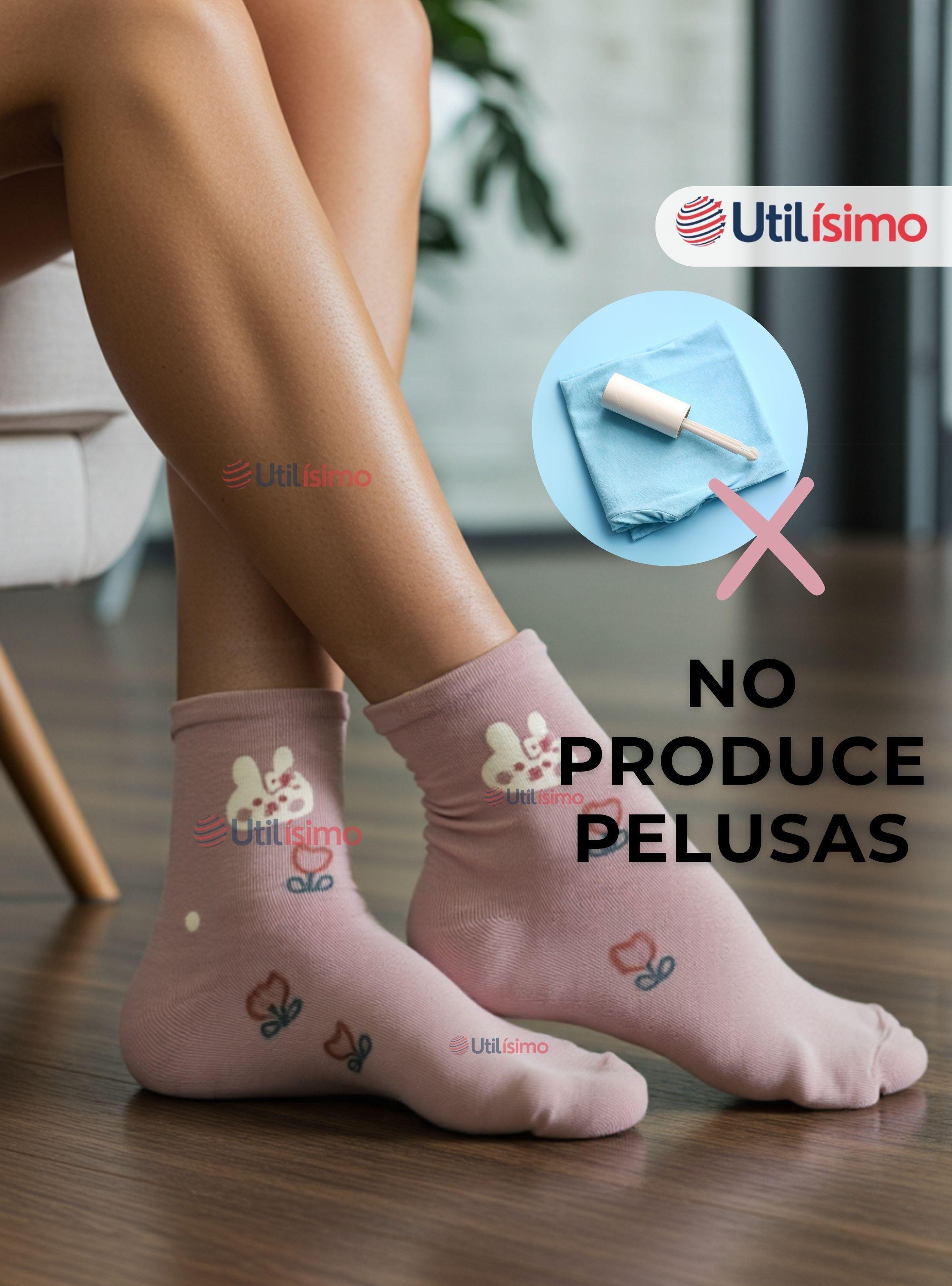 Pack 12 Pares Calcetines Terciopelo de Visón Mujer Diseños Surtidos Algodón-7