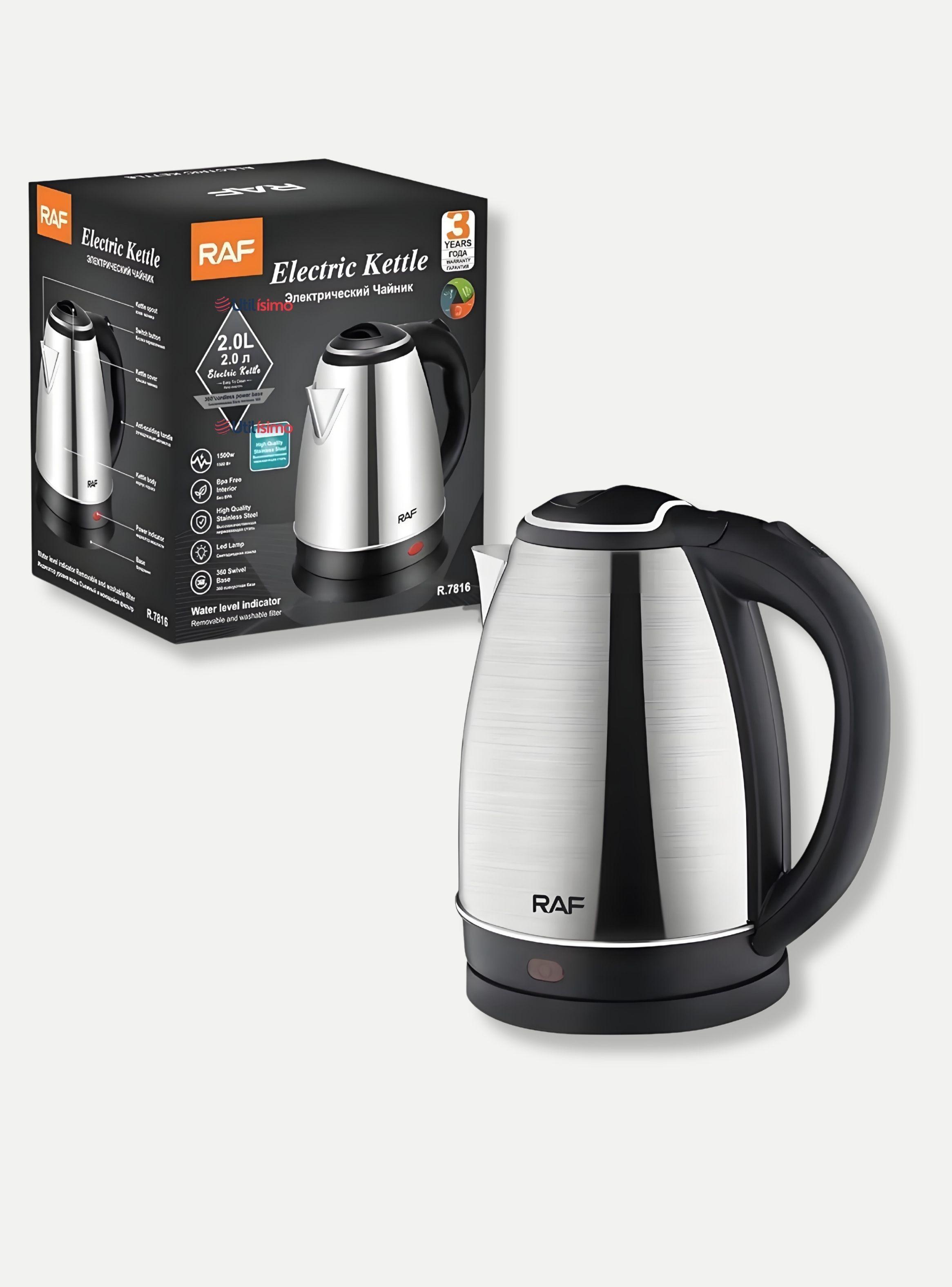 Hervidor Tetera Eléctrico Acero Inoxidable Capacidad 2 Litros 1500W de Potencia-0