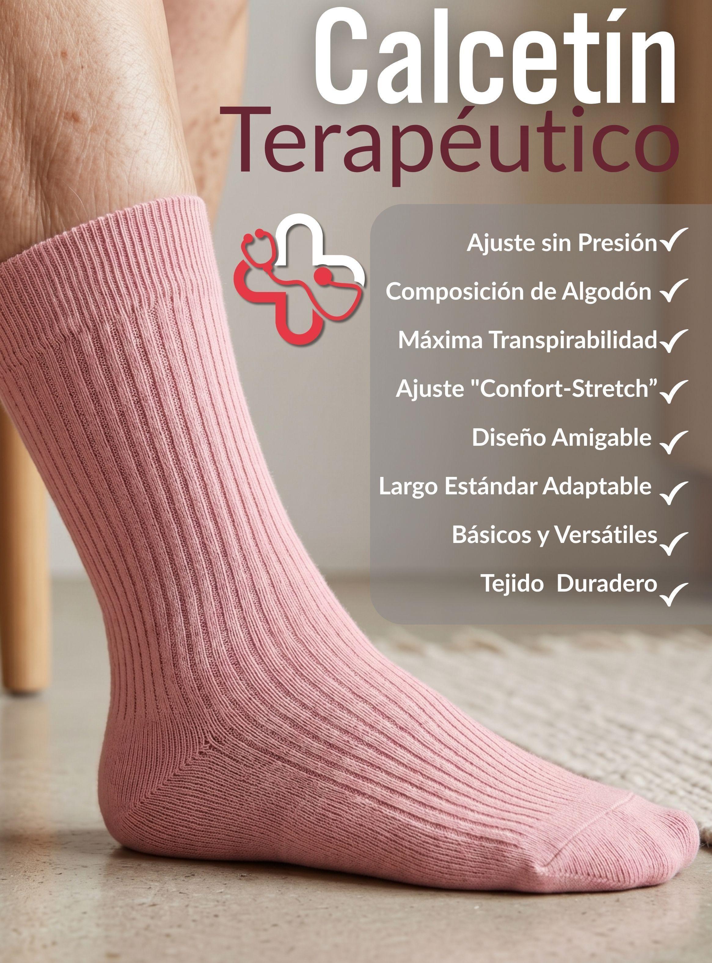 Pack 4 Pares Calcetines Diabéticos Mujer Algodón Suave Colores Surtidos Protección-4