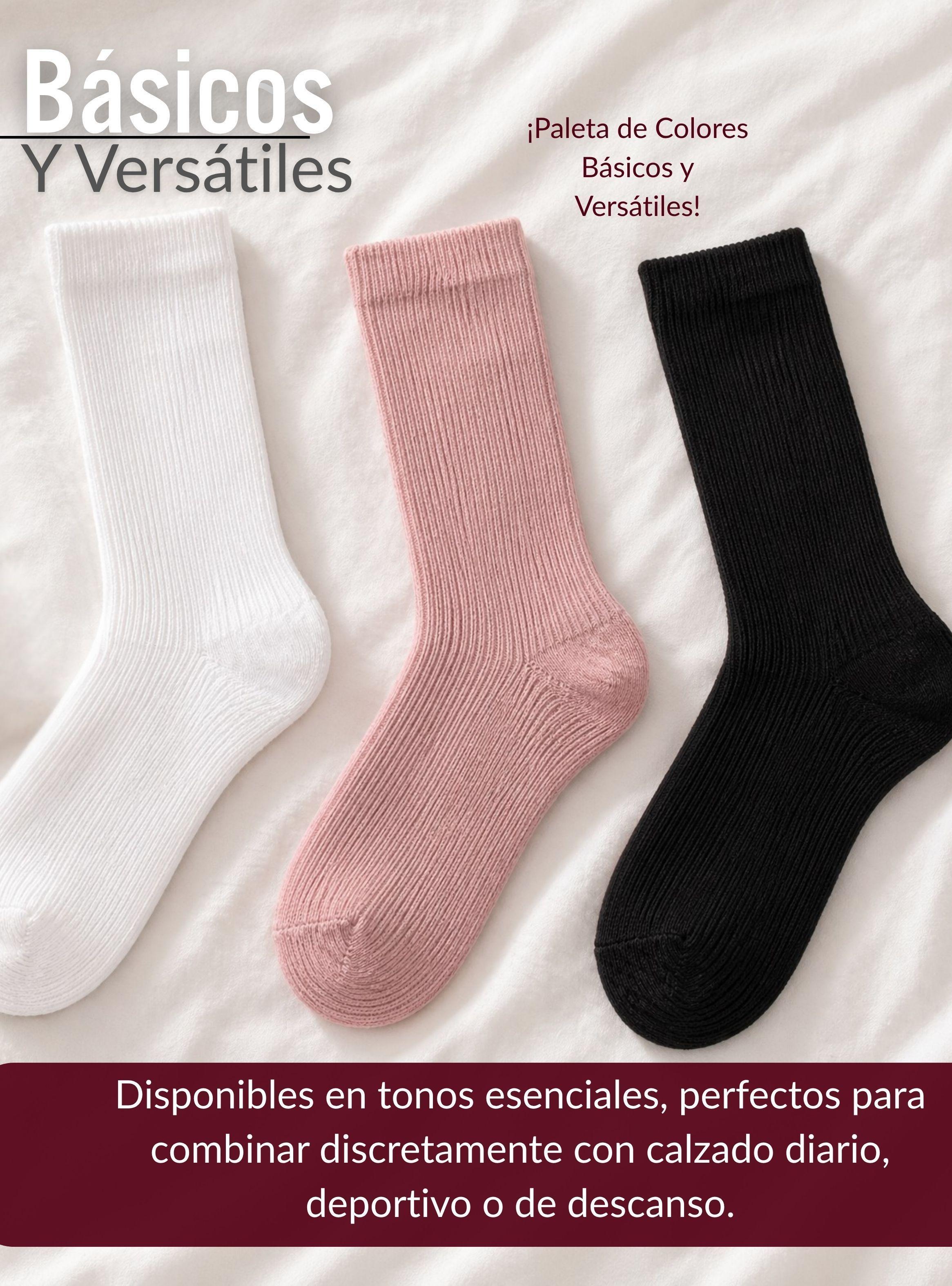 Pack 4 Pares Calcetines Diabéticos Mujer Algodón Suave Colores Surtidos Protección-7