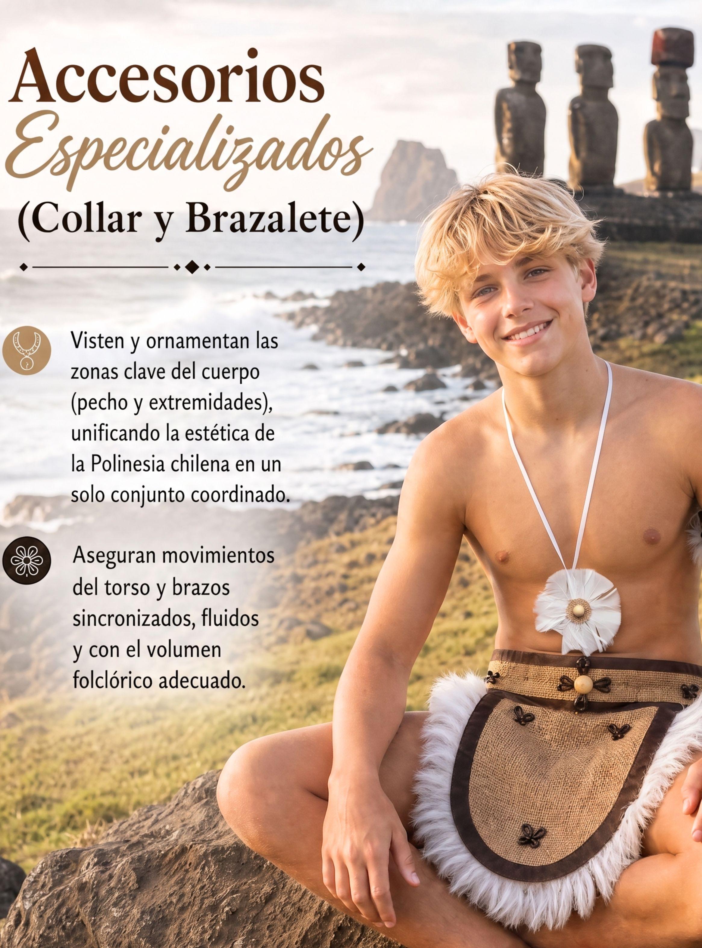 Traje Pascuense Típico Completo 4 Piezas Juvenil Rapa Nui Fiestas Patrias-6