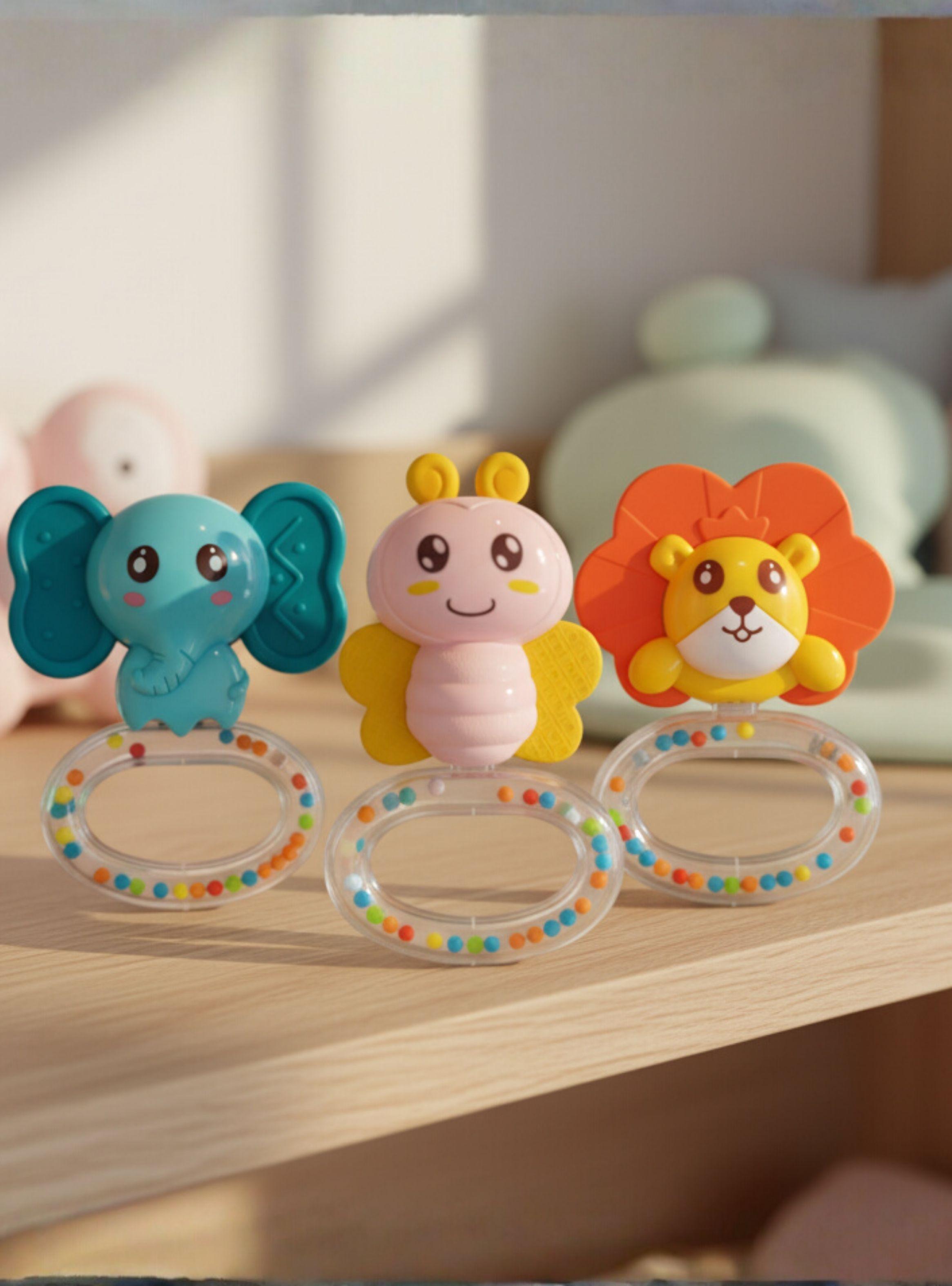 Set de 3 Piezas Sonajeros Bebé Cascabel Juguetes Niño y Niña-0