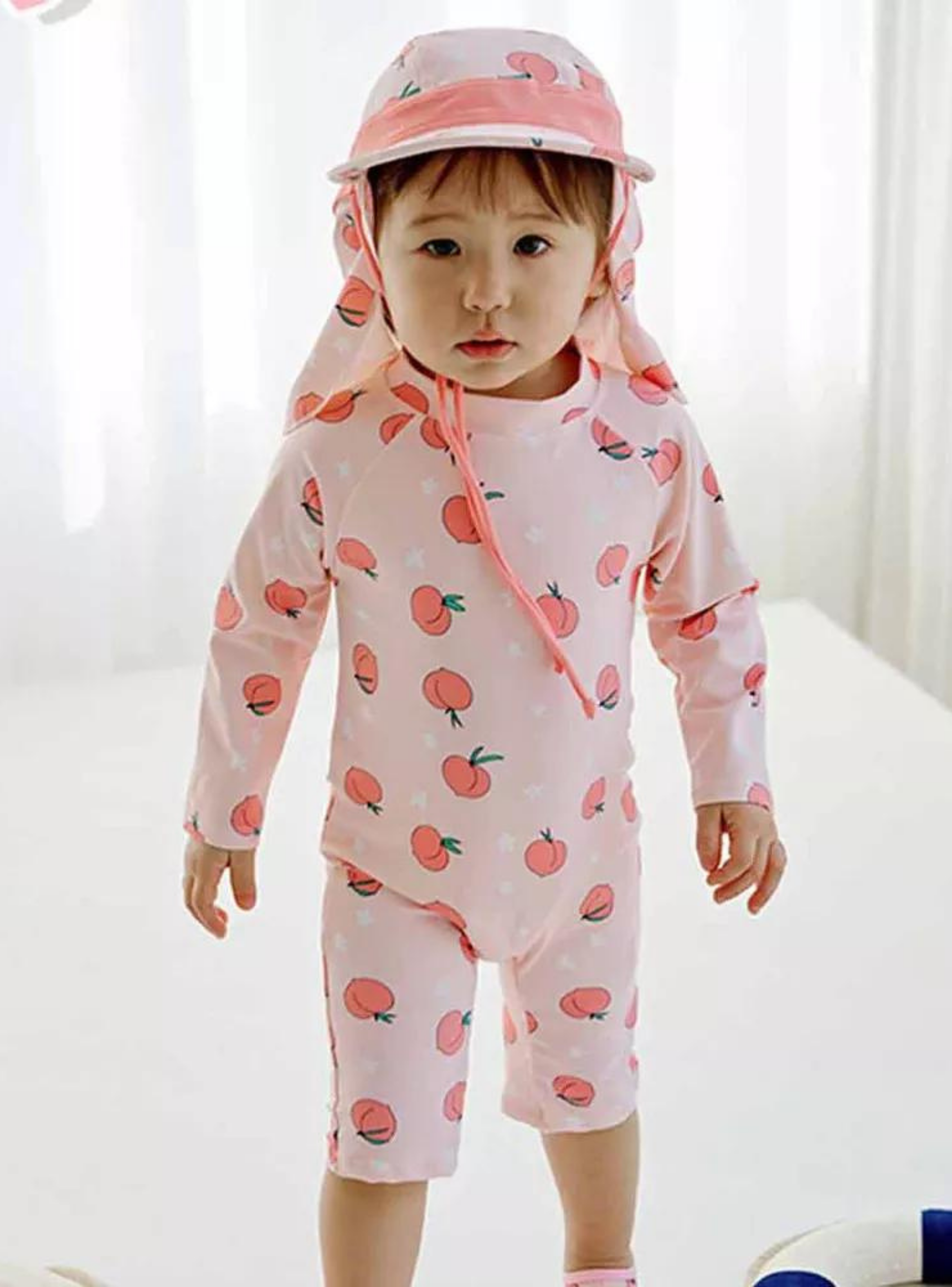 Traje de Baño Enterito Manga Larga Niña Jump Kids Durazno-3
