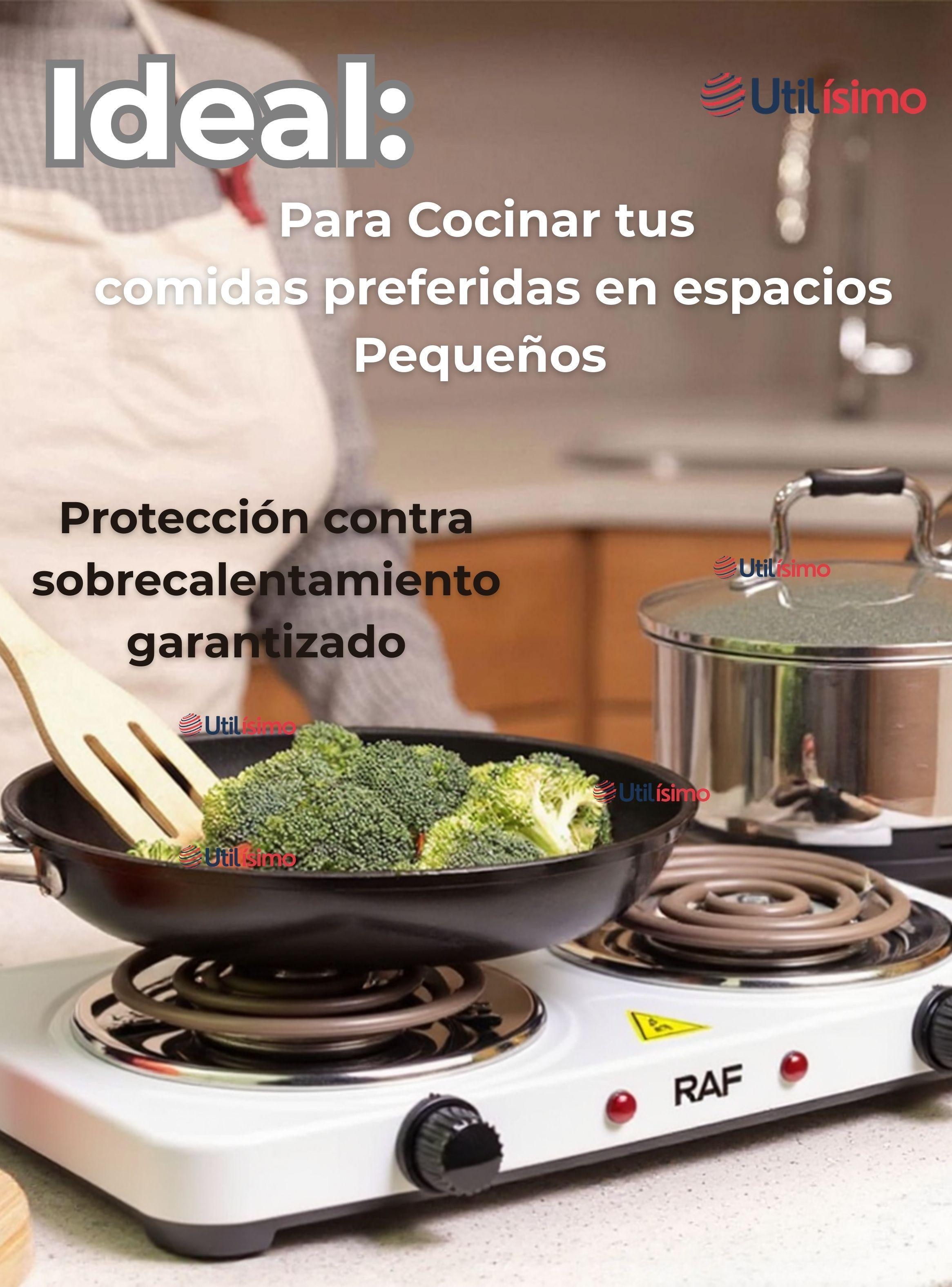 Cocina Eléctrica 2 Platos 2000W de Potencia Cocinilla Portátil Color Blanco-4