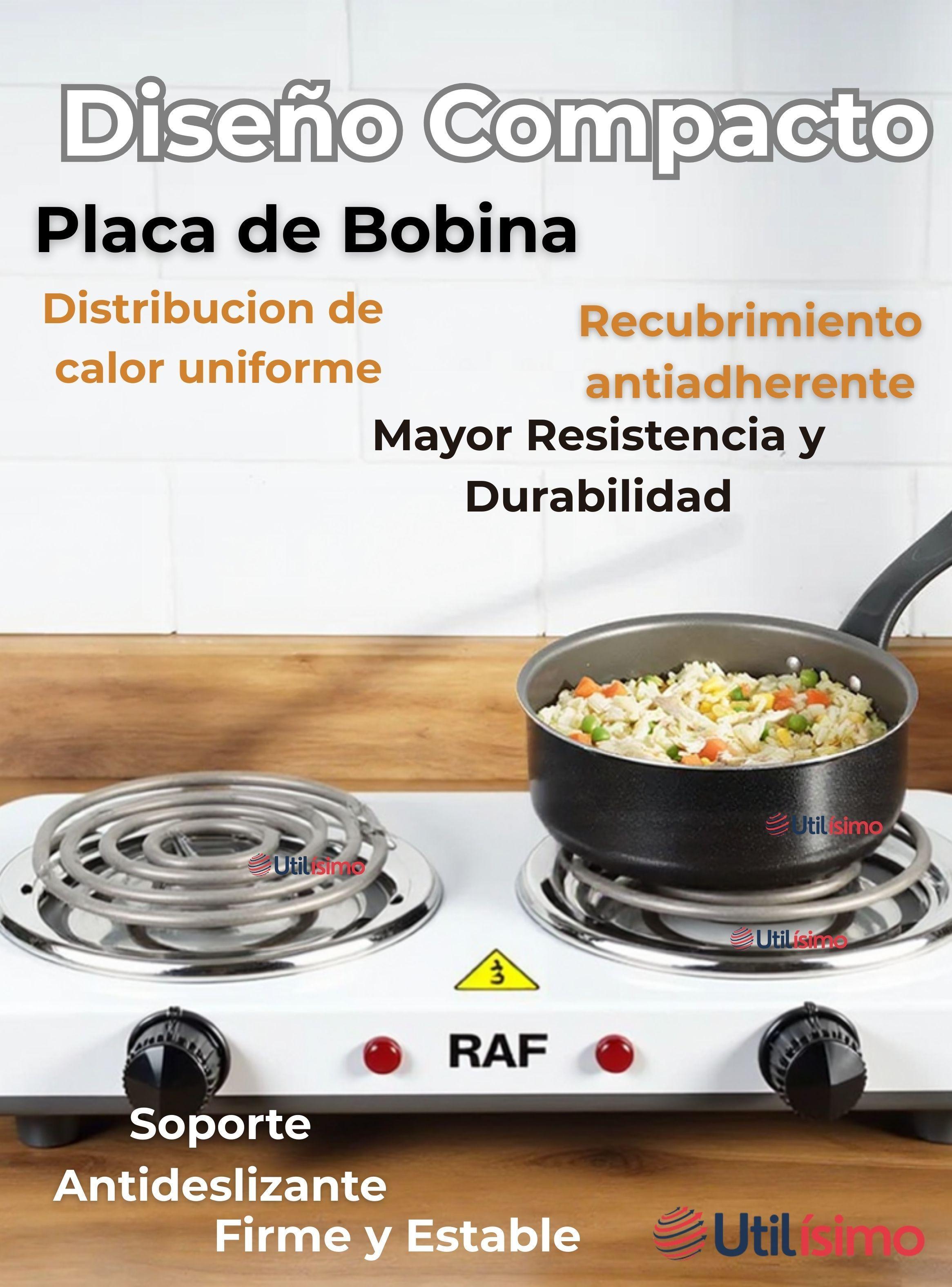 Cocina Eléctrica 2 Platos 2000W de Potencia Cocinilla Portátil Color Blanco-5