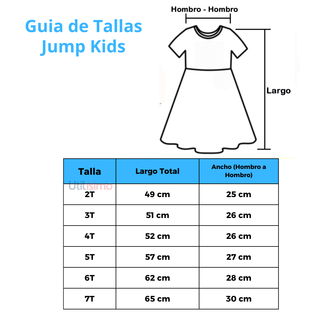Vestido Manga Corta Niña Sirena Celeste Jump Kids-4