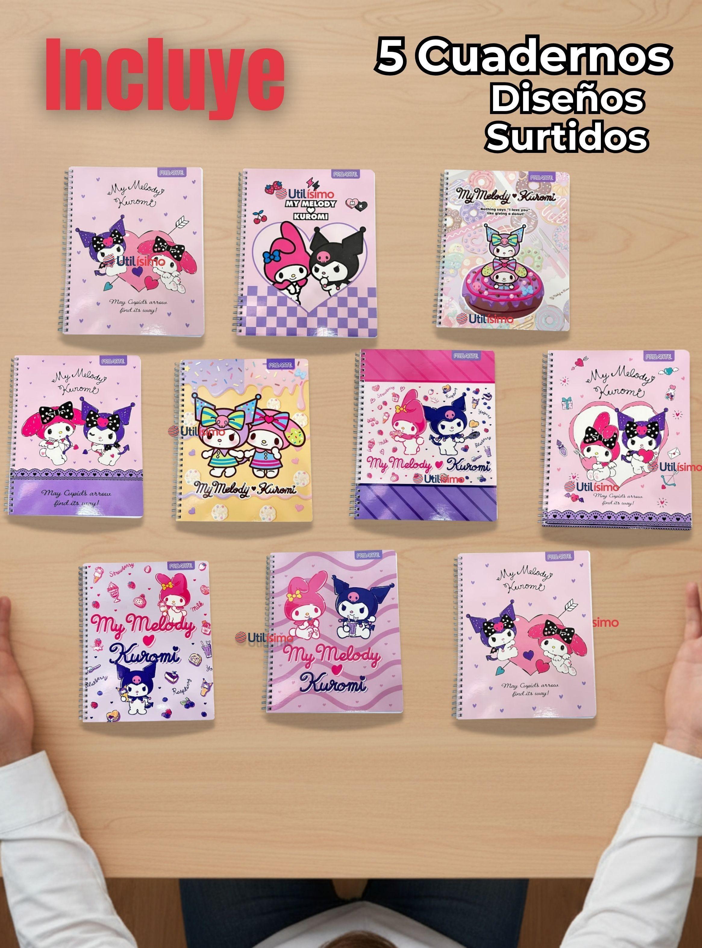 Pack 5 Cuadernos Universitario My Melody & Kuromi Proarte de 7mm 100 Hojas Diseños Surtidos-2