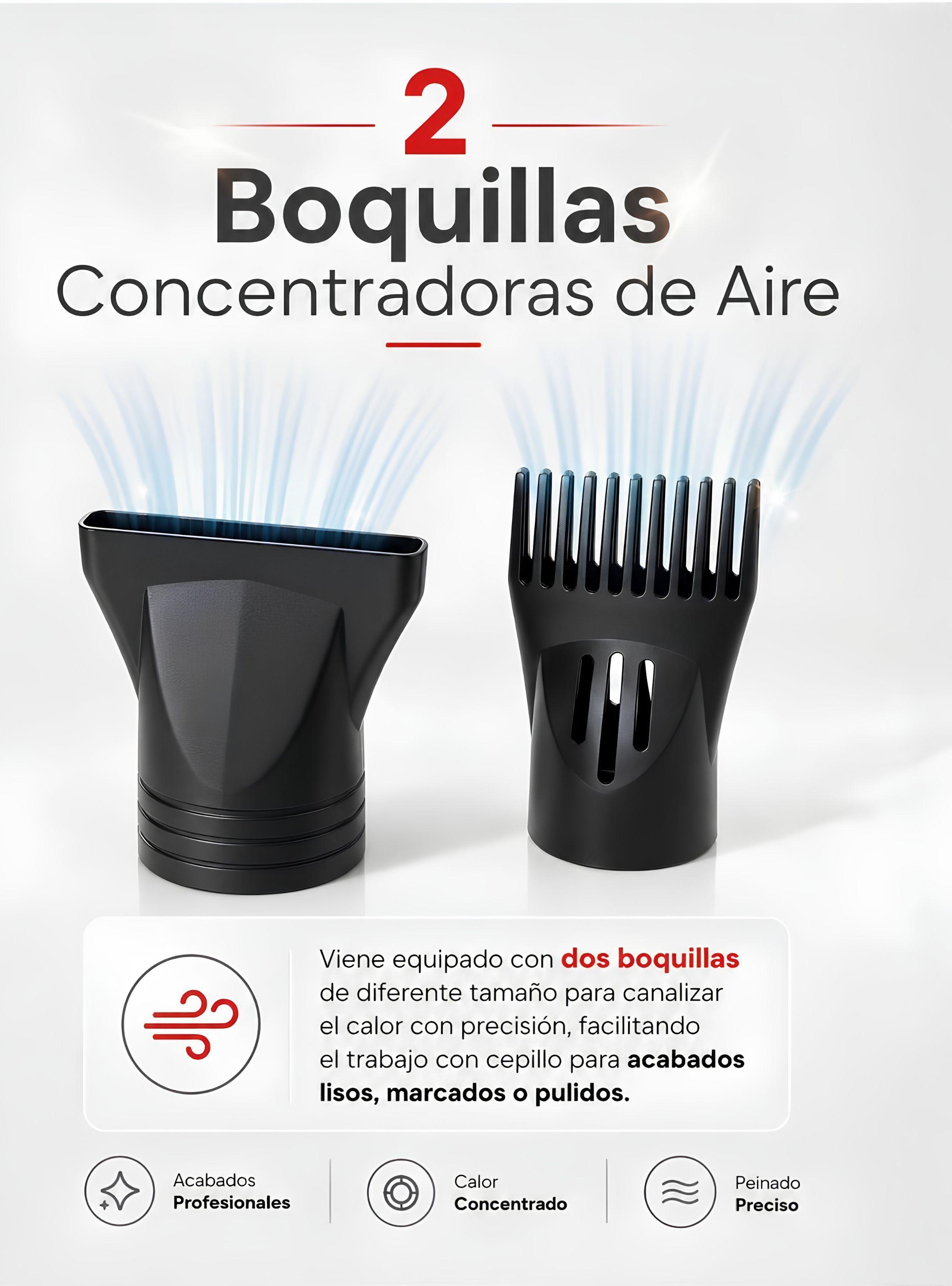 Secador De Cabello Profesional 3500W IRM + 2 Boquillas-4