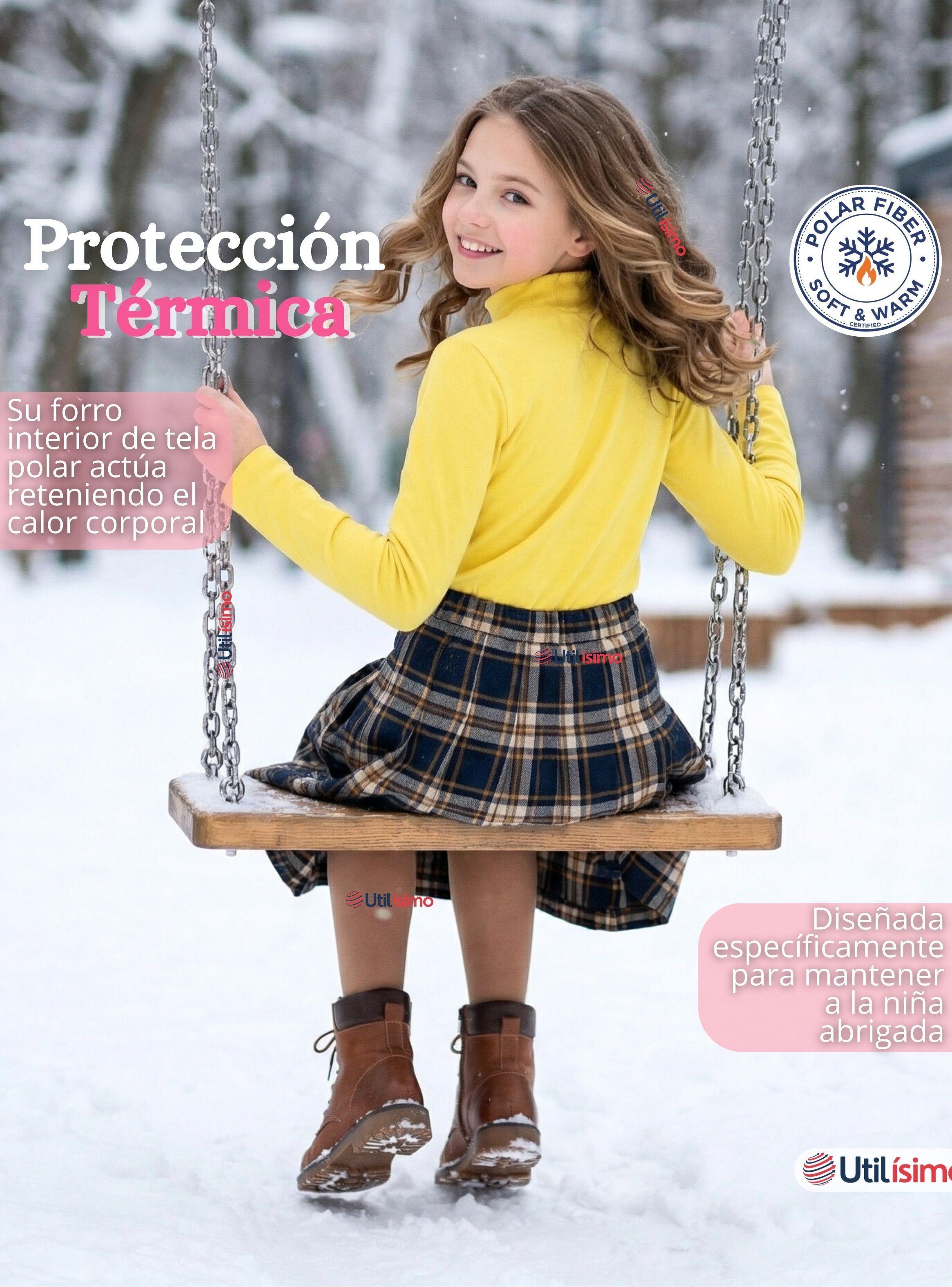 Pack 3 Poleras Camisetas Polar Primera Capa Cuello Beatle Mangas Largas Colores Surtido Niñas-6